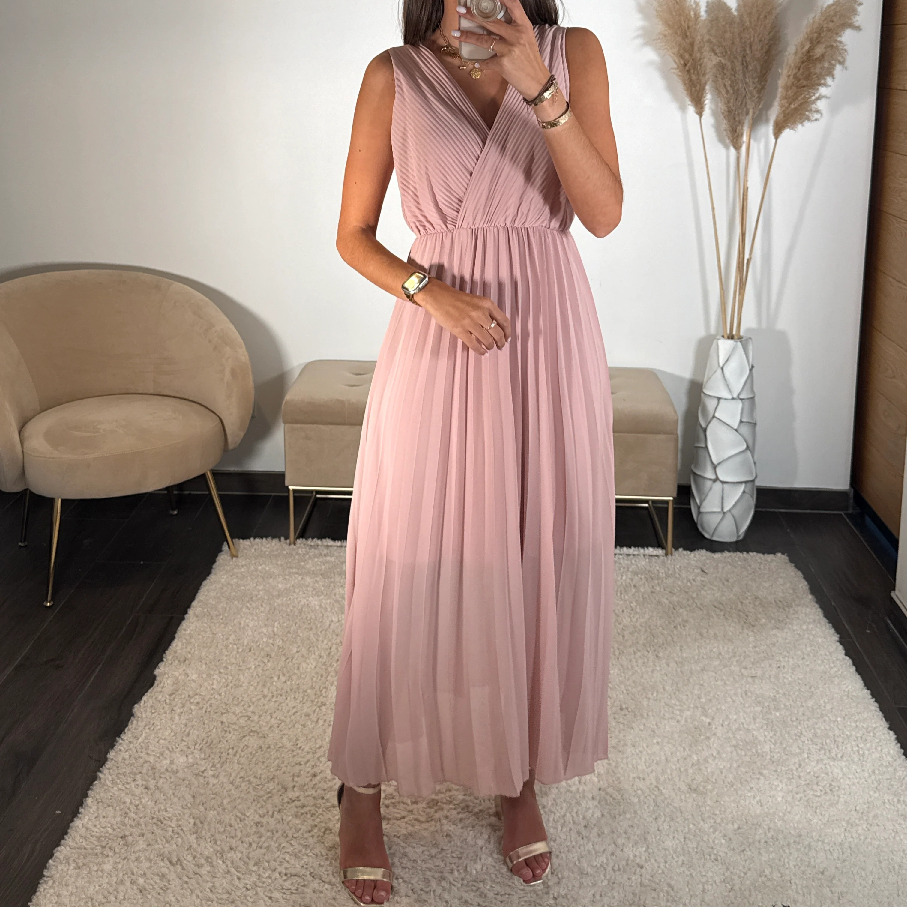 ROBE LONGUE ROSE AMBRE - Image 2