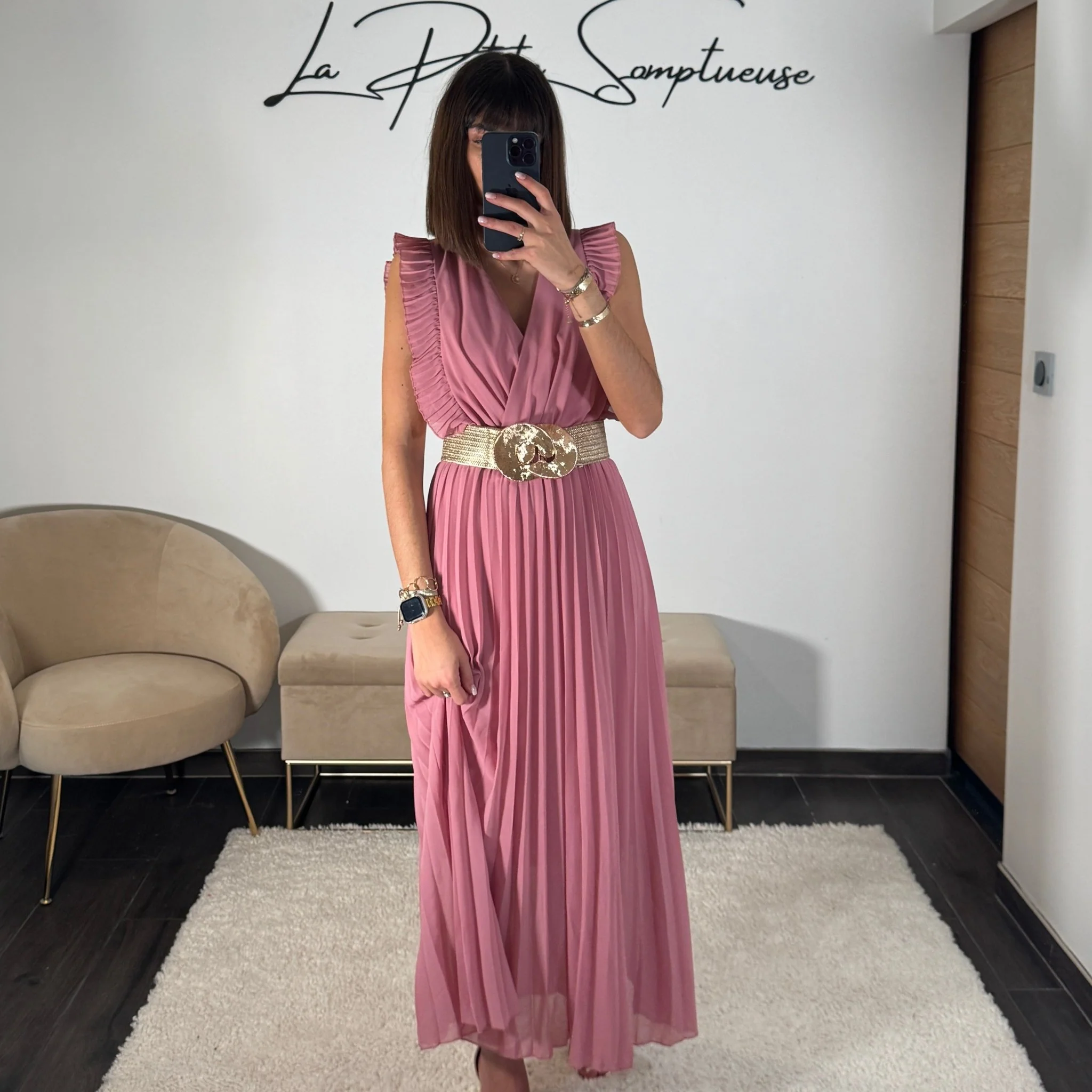 ROBE LONGUE ROSE BLUCH GABRIELLE