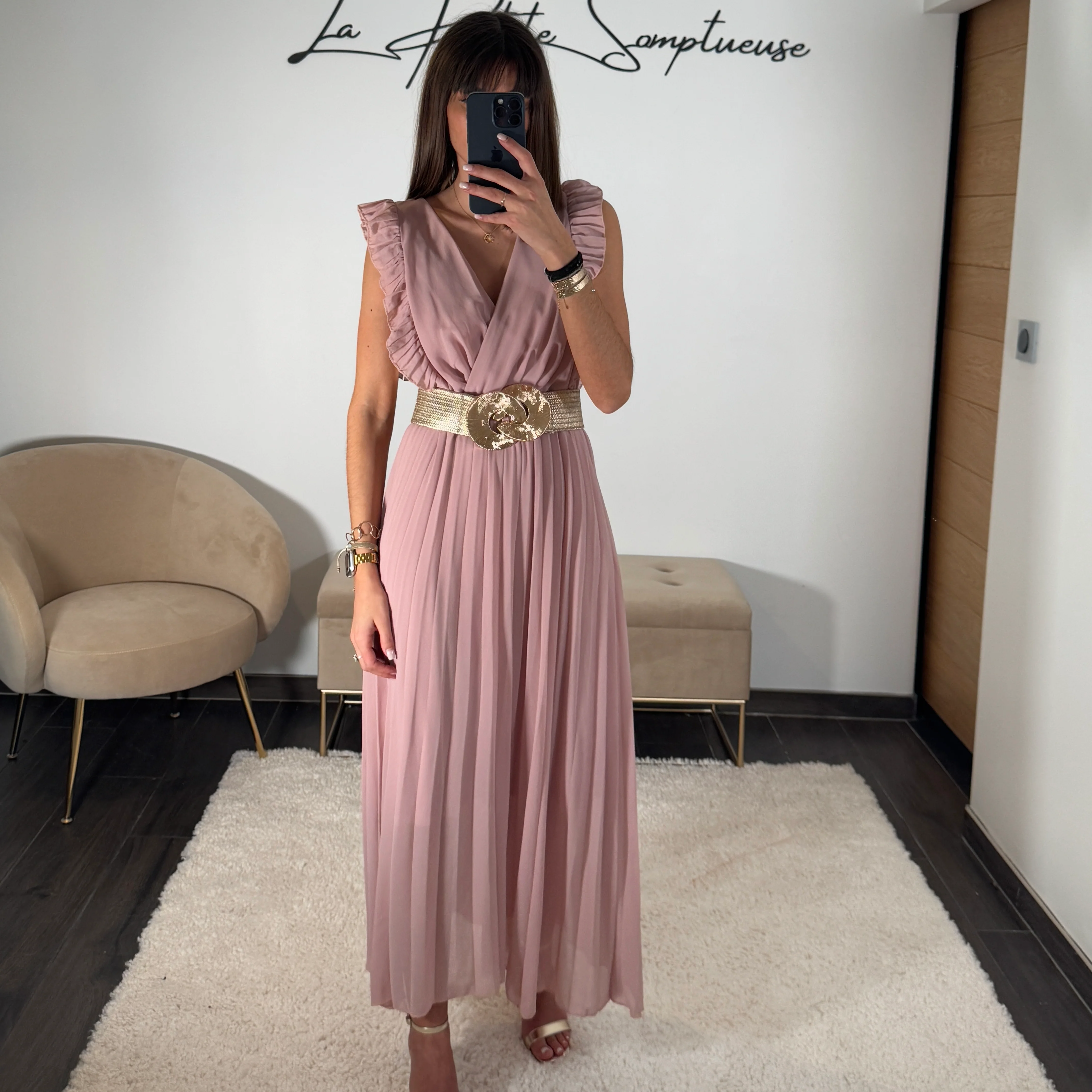 ROBE LONGUE ROSE GABRIELLE