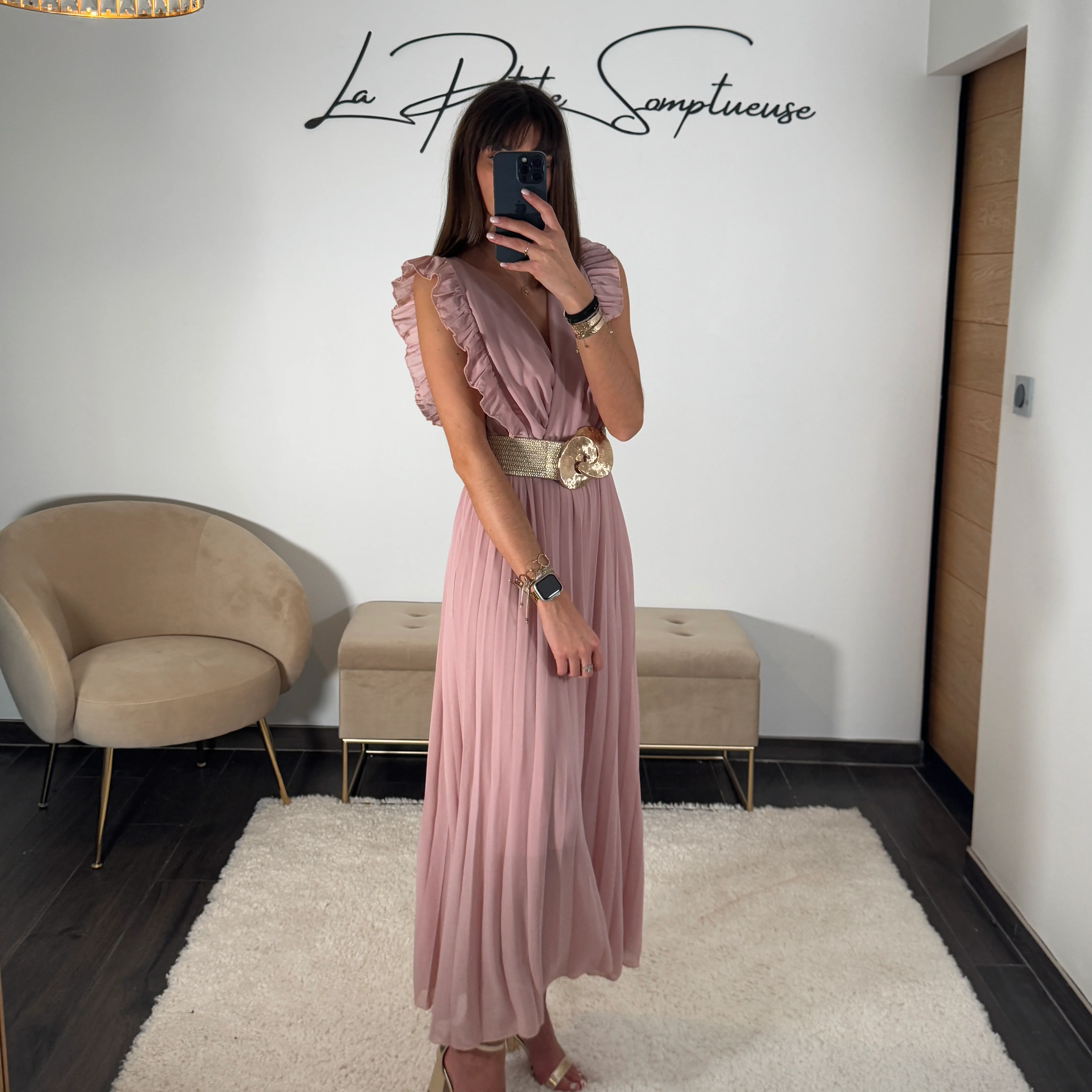 ROBE LONGUE ROSE GABRIELLE - Image 3