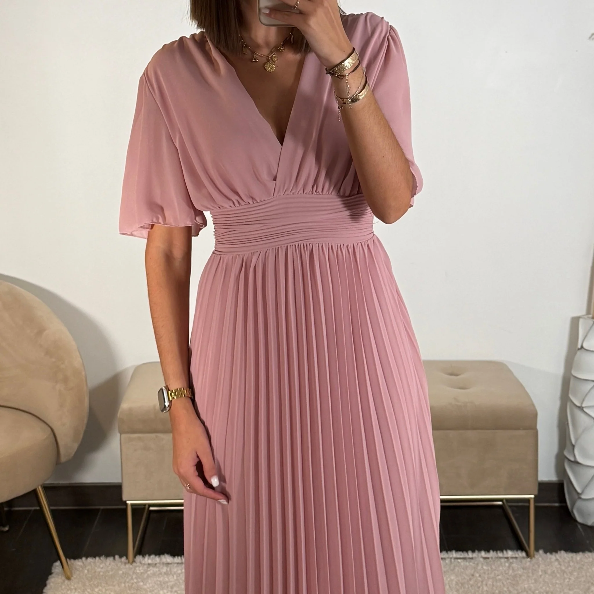 ROBE LONGUE ROSE KARENE - Image 2