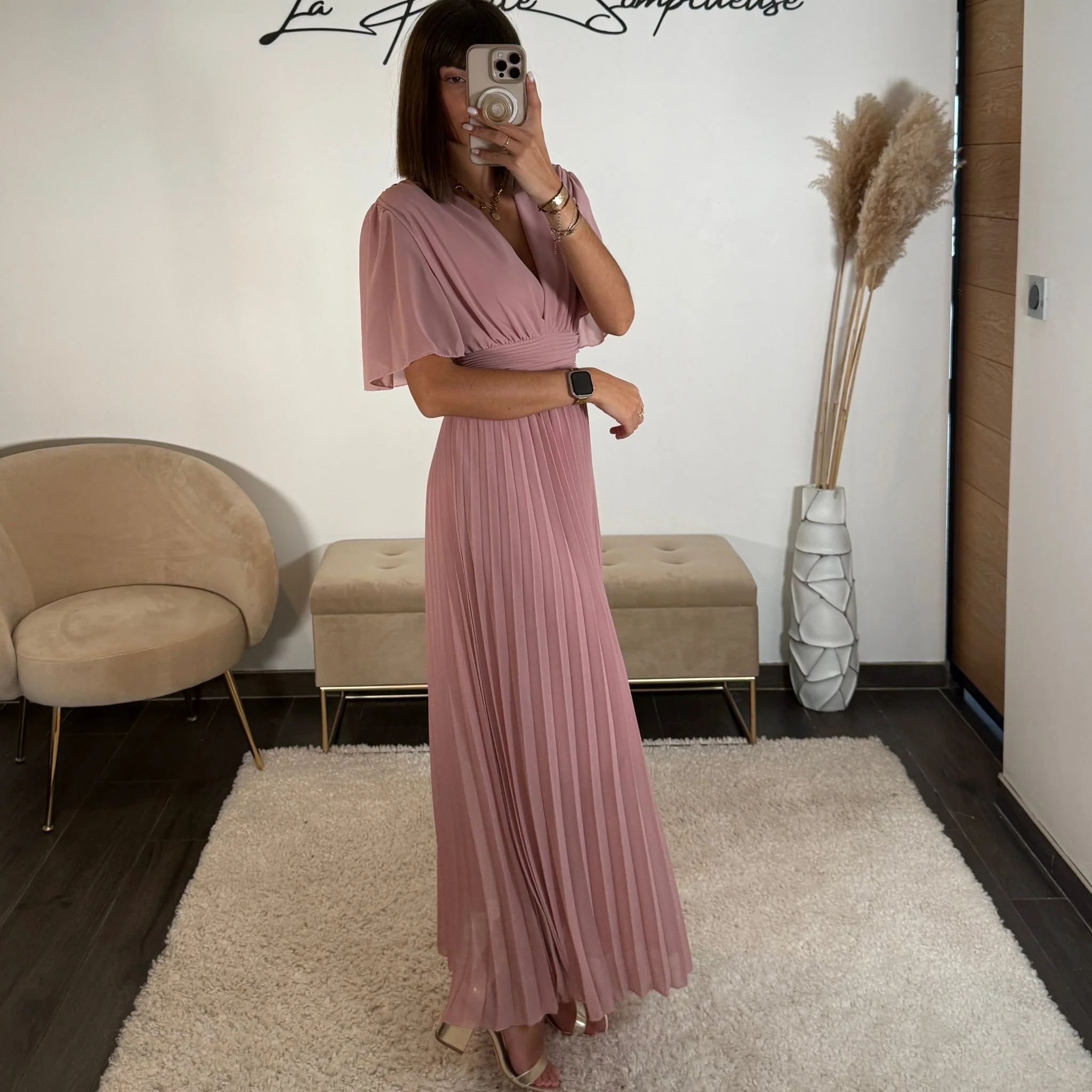 ROBE LONGUE ROSE KARENE - Image 4