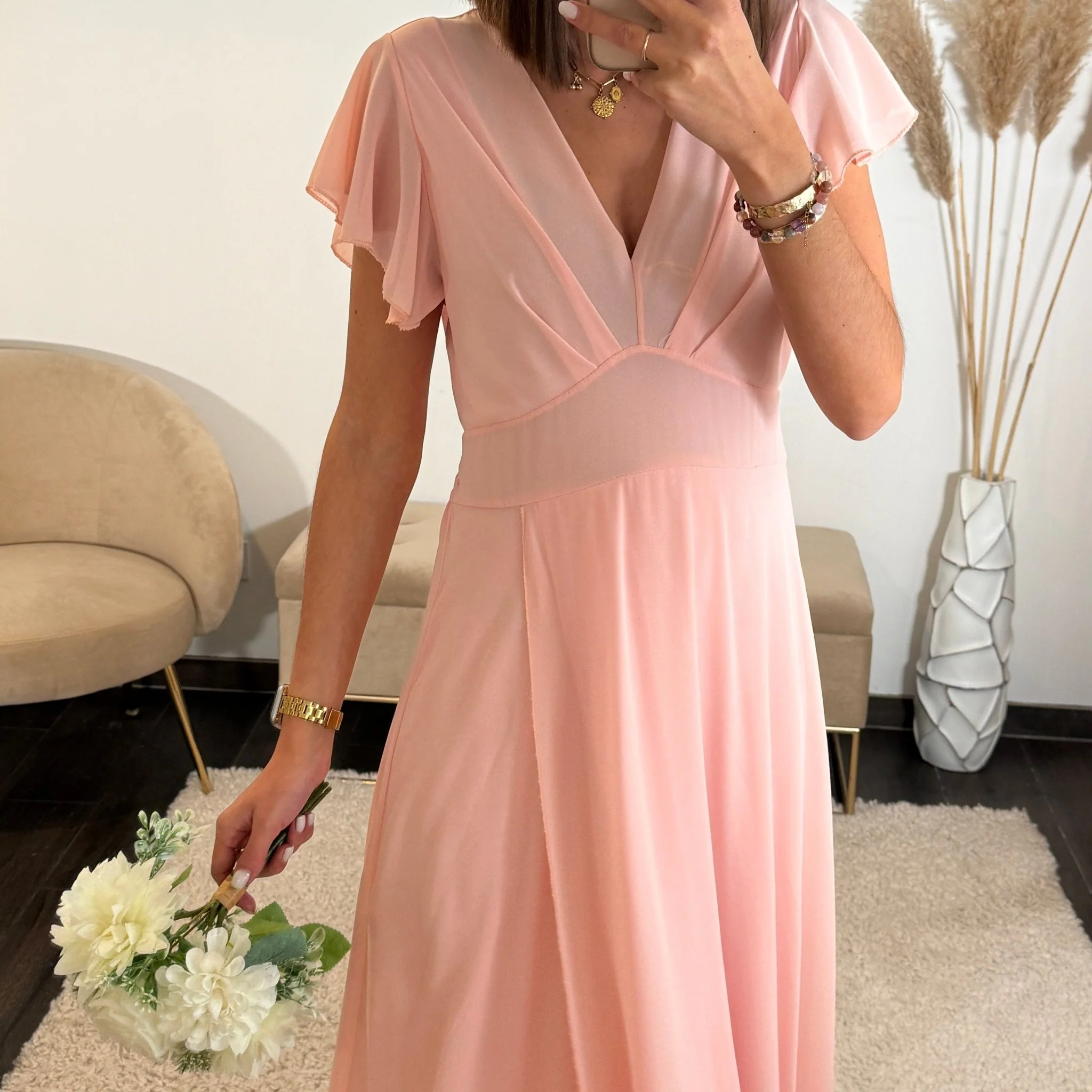 ROBE LONGUE ROSE OLIVIA - Image 2