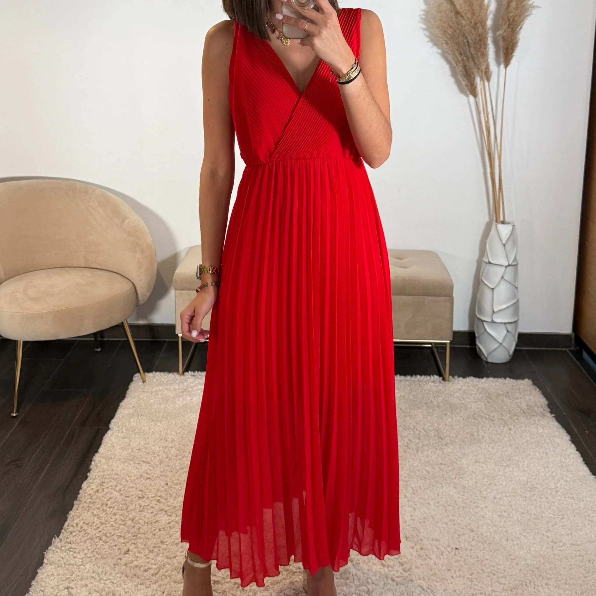 ROBE LONGUE ROUGE AMBRE - Image 2