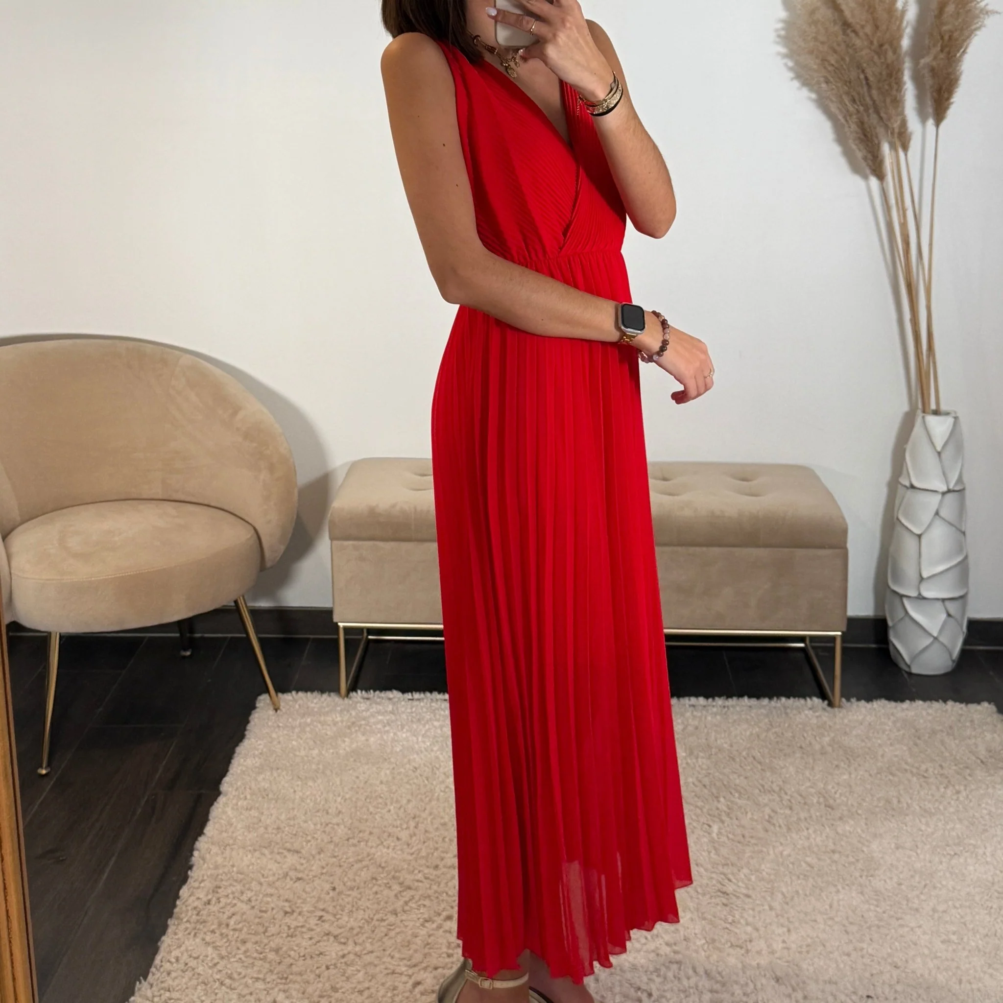 ROBE LONGUE ROUGE AMBRE - Image 3