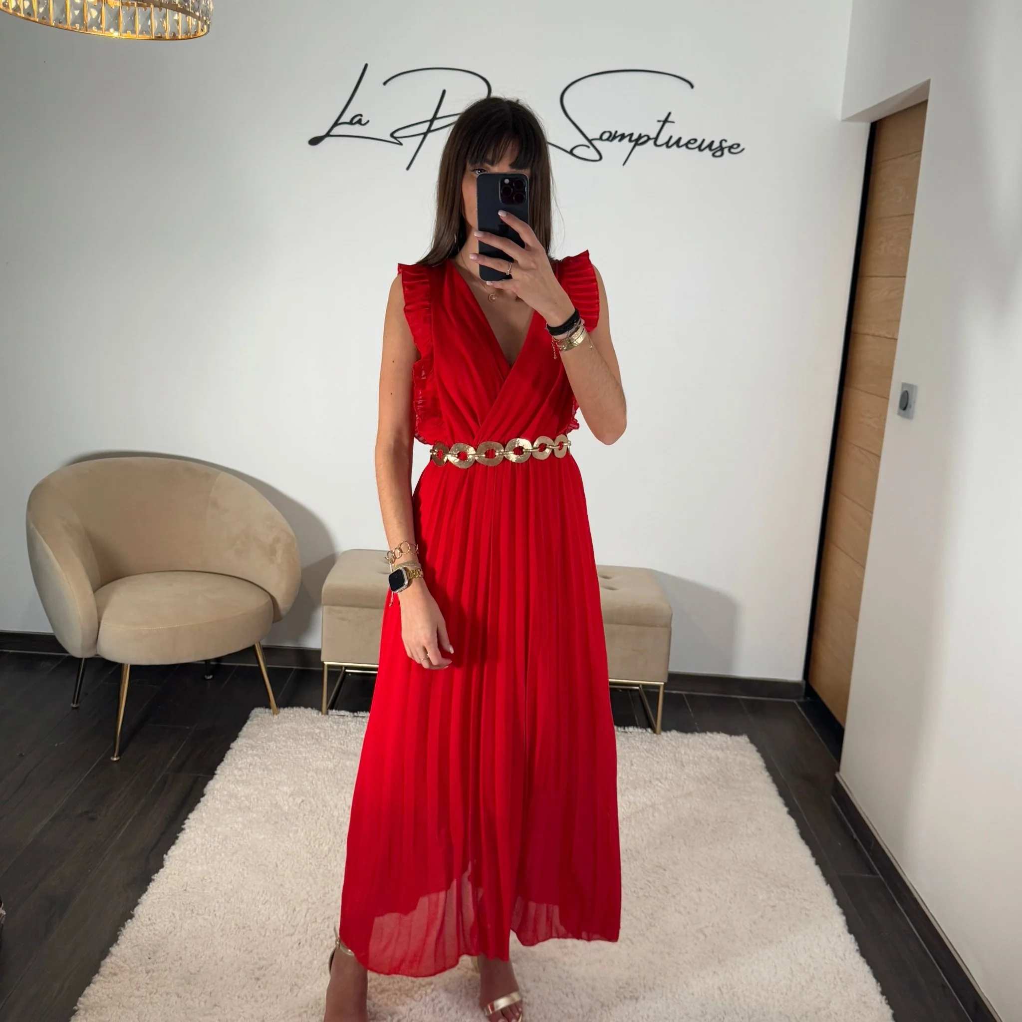 ROBE LONGUE ROUGE GABRIELLE