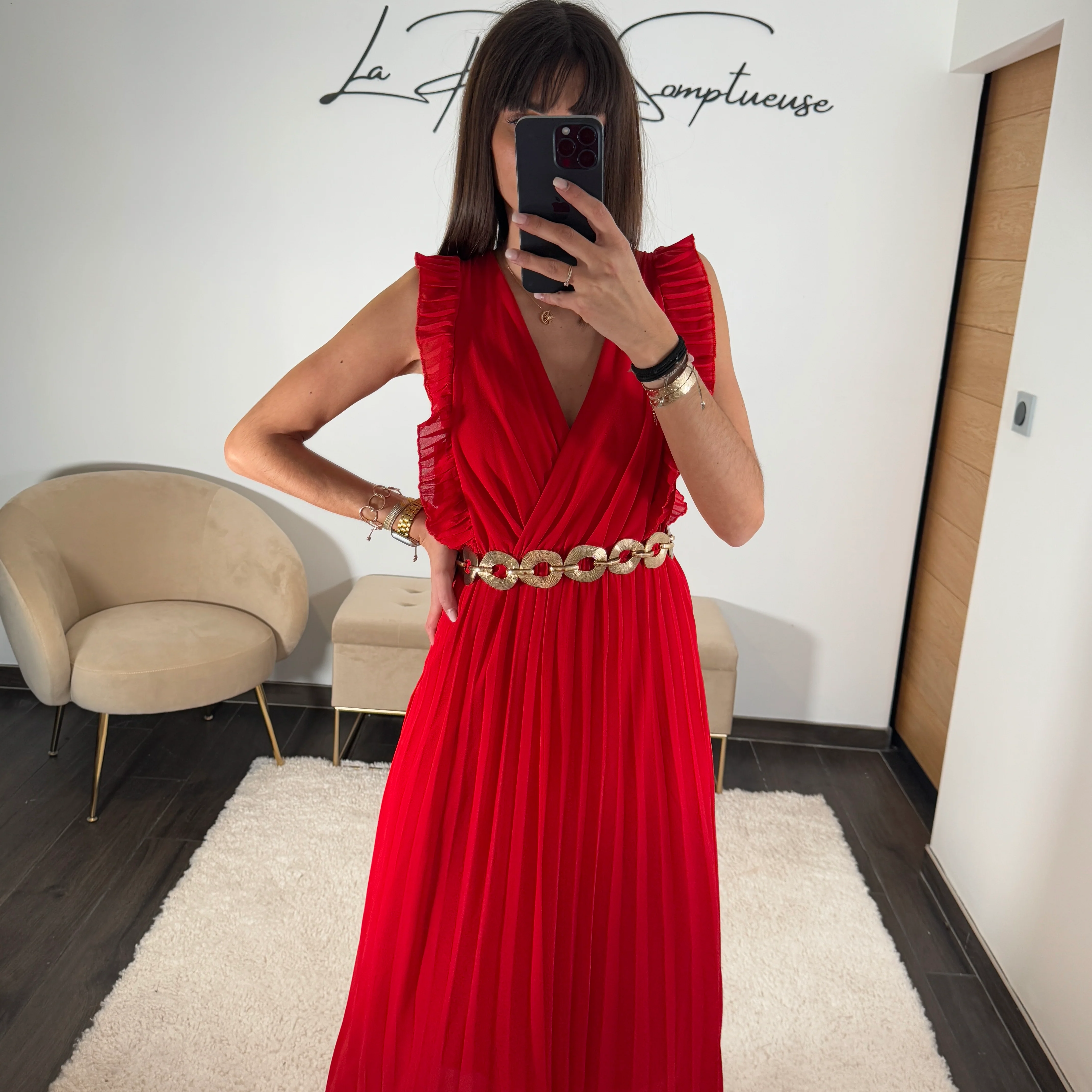 ROBE LONGUE ROUGE GABRIELLE - Image 2