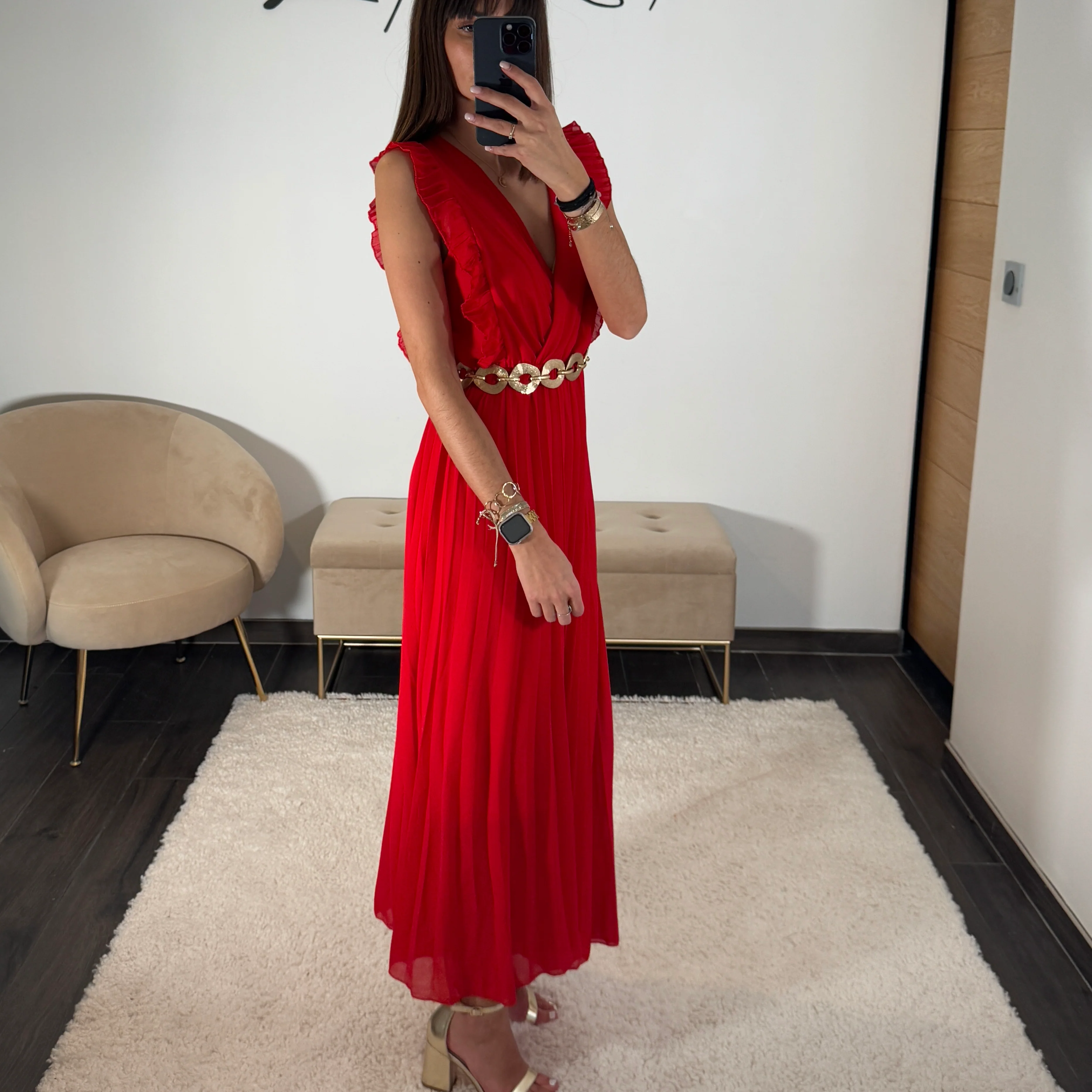 ROBE LONGUE ROUGE GABRIELLE - Image 3