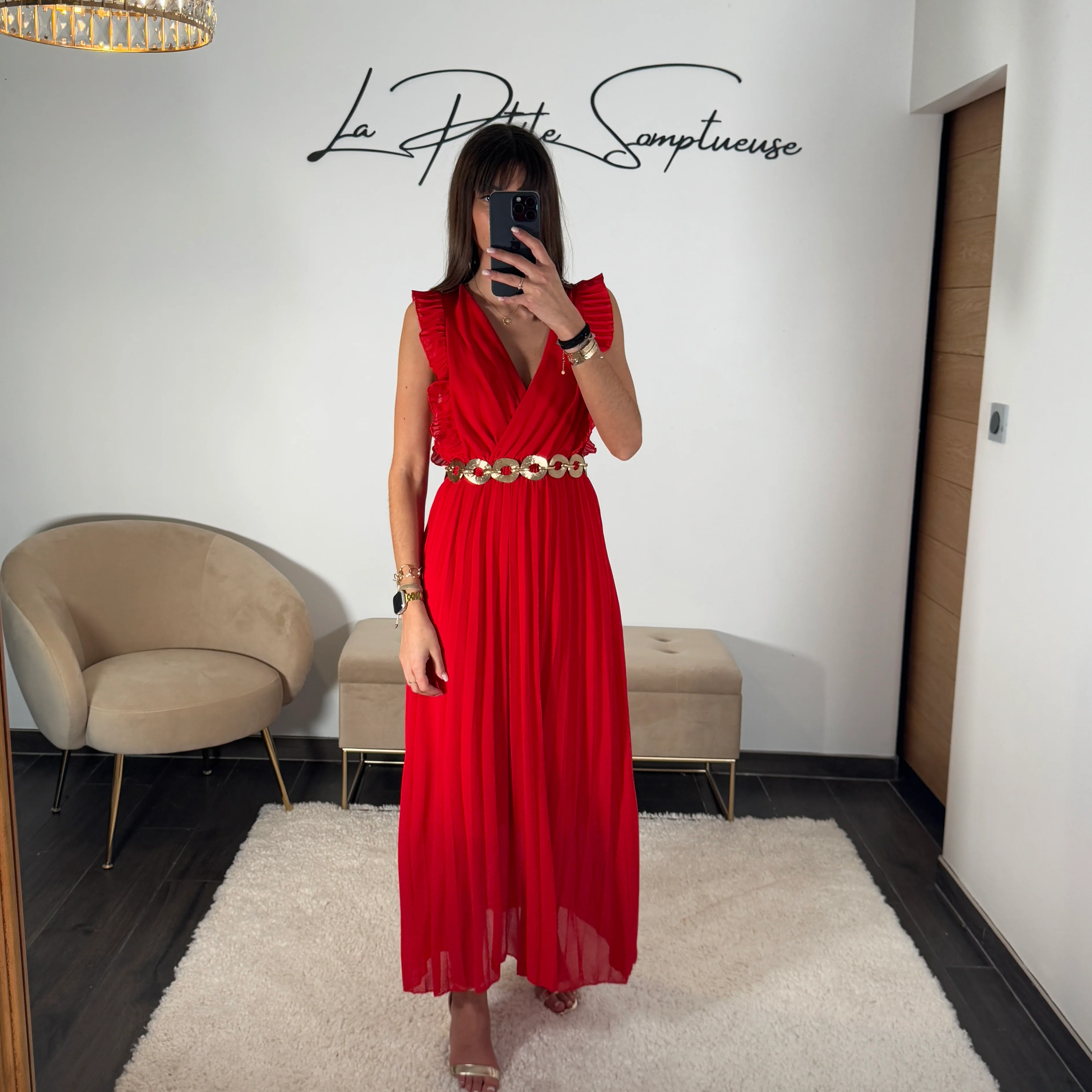 ROBE LONGUE ROUGE GABRIELLE - Image 4