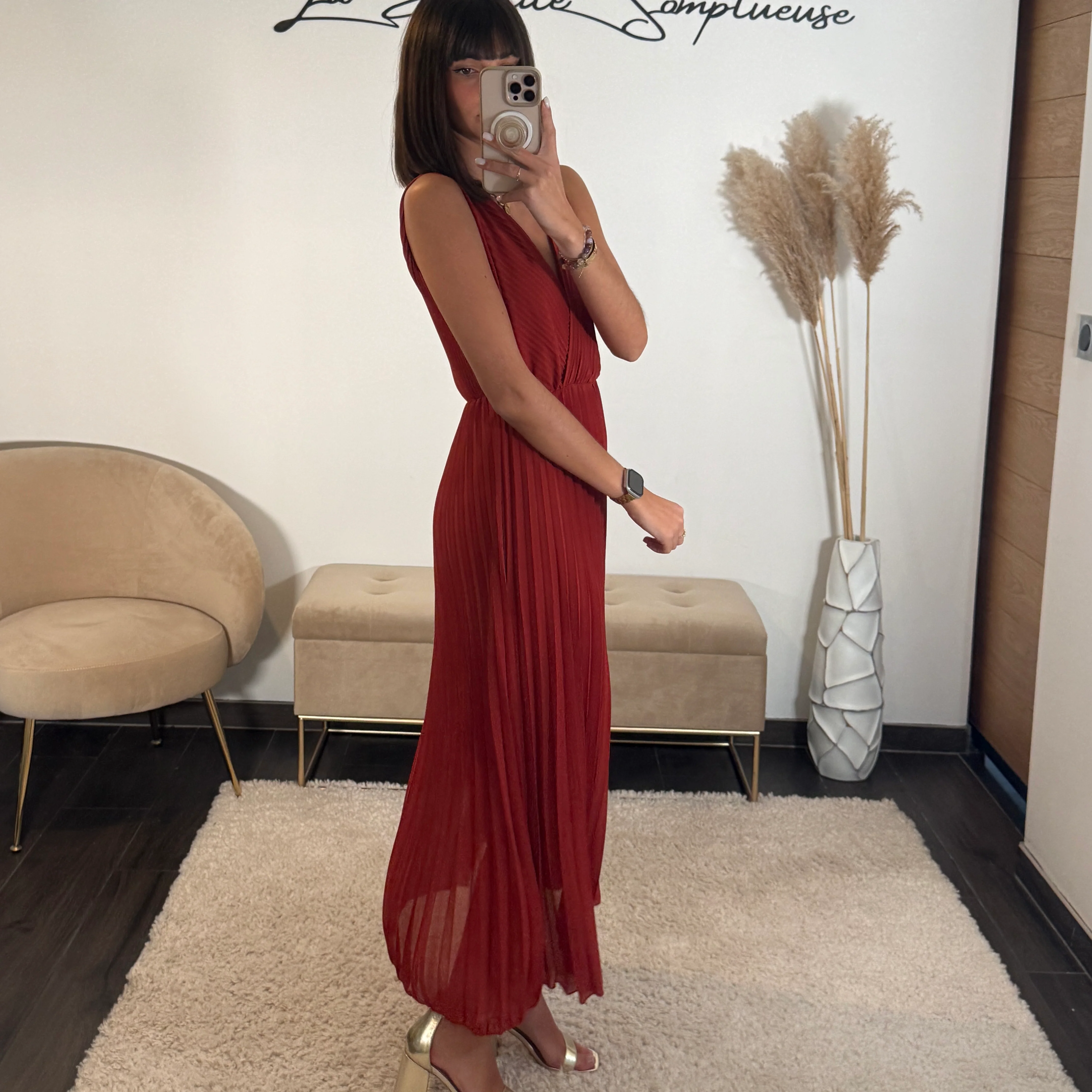 ROBE LONGUE TERRACOTTA AMBRE - Image 2