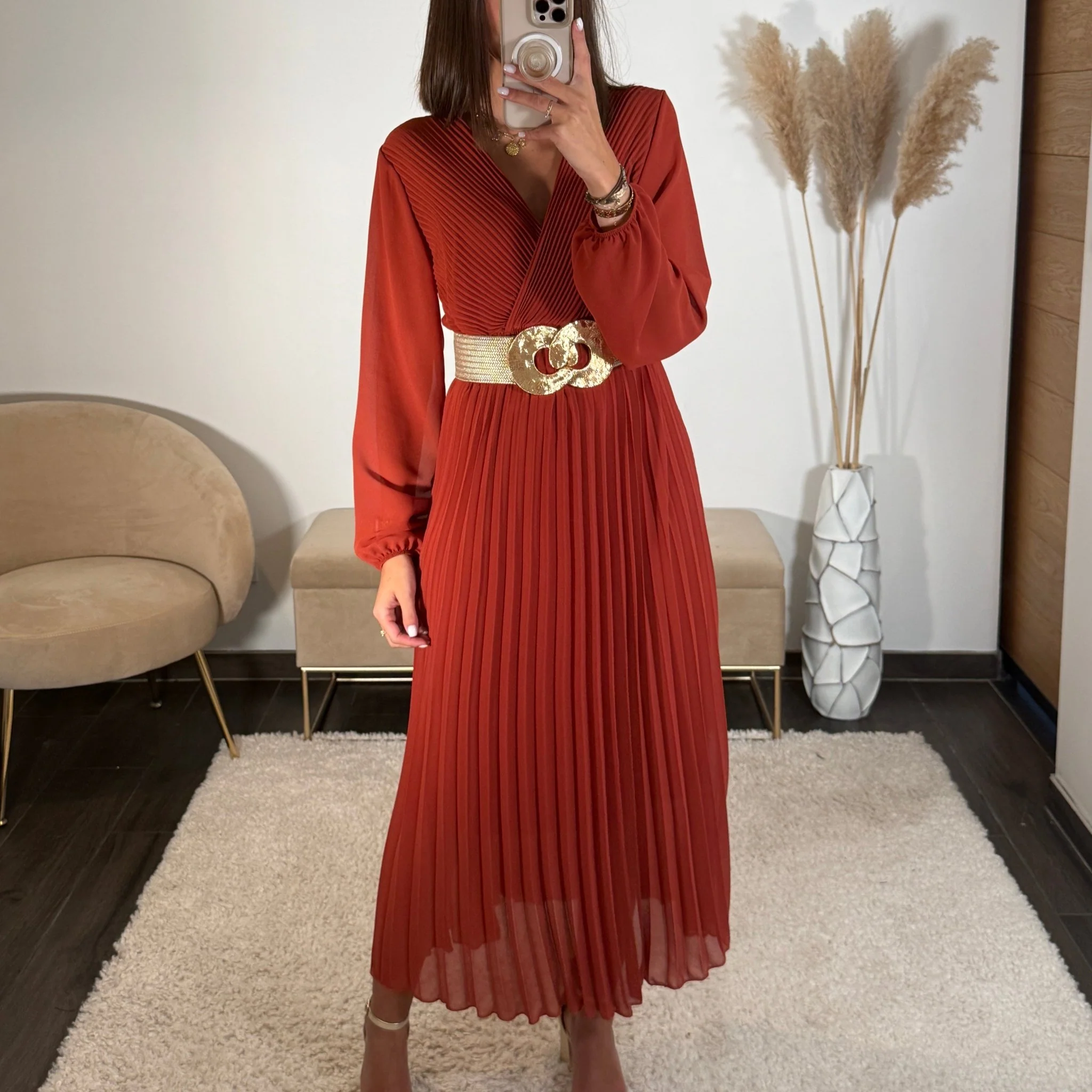 ROBE LONGUE TERRACOTTA ELODIE - Image 2