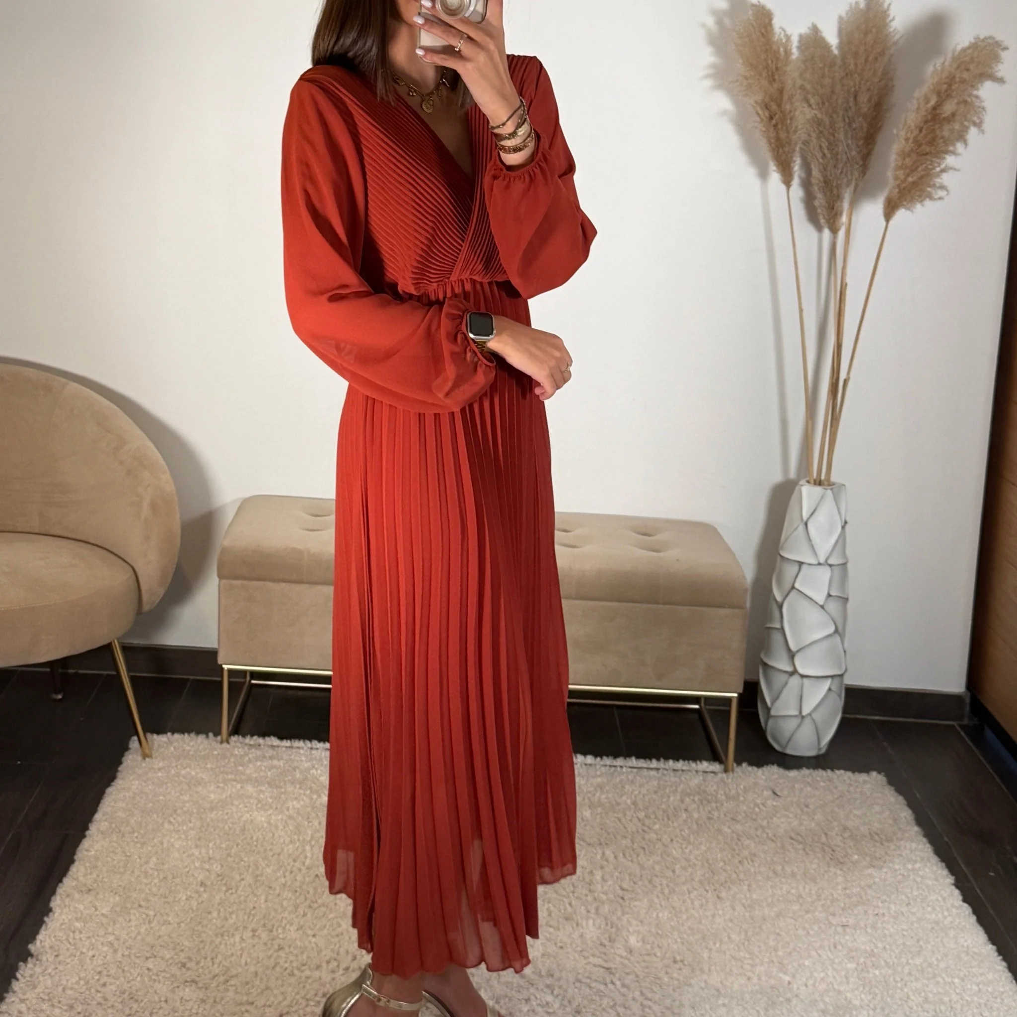 ROBE LONGUE TERRACOTTA ELODIE - Image 3