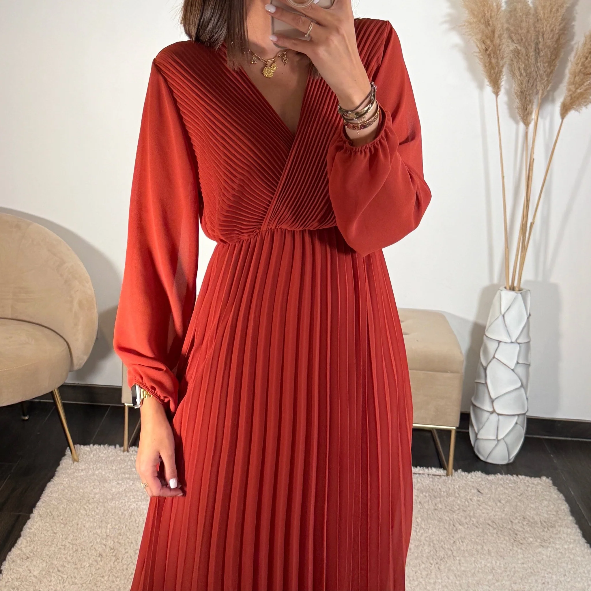ROBE LONGUE TERRACOTTA ELODIE - Image 4