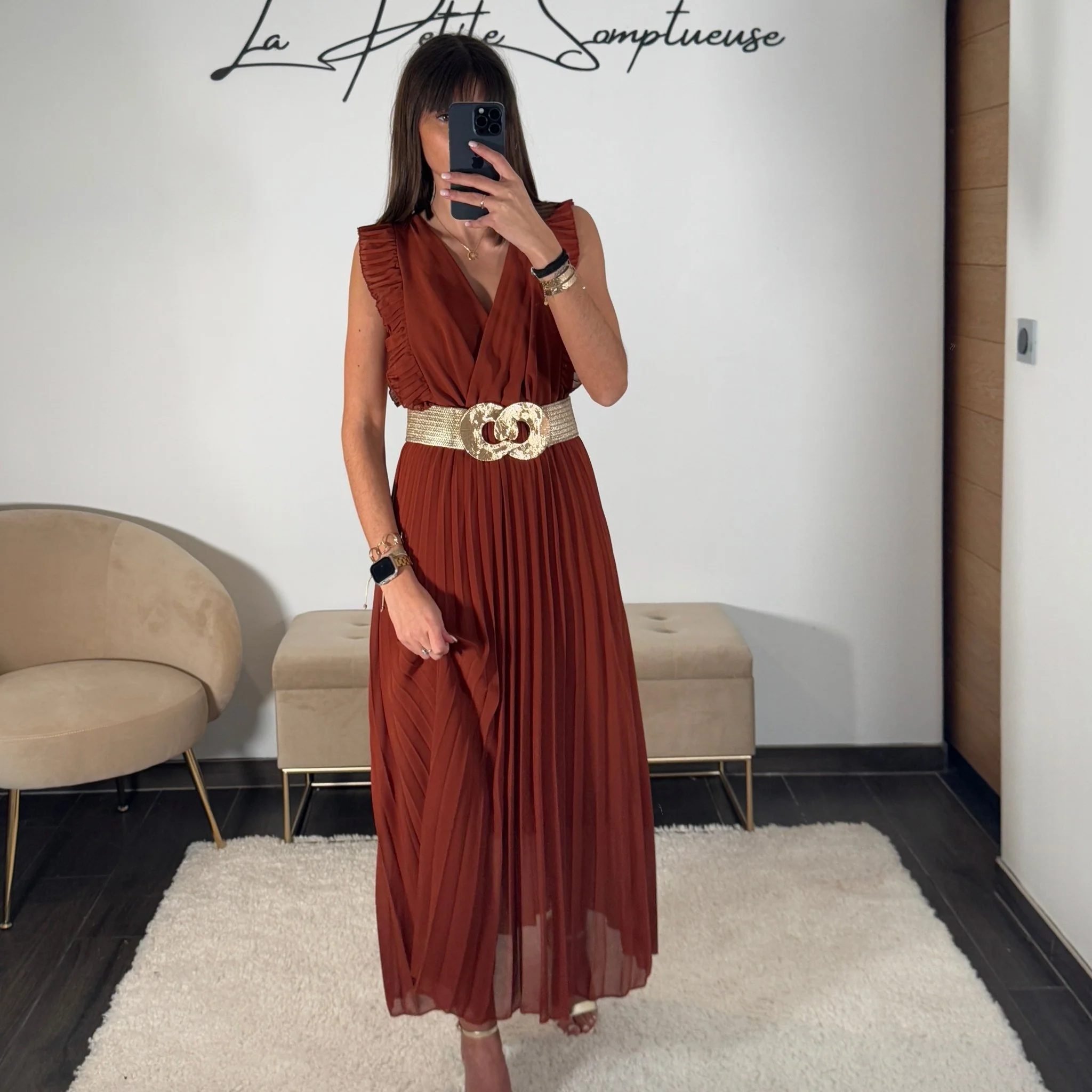 ROBE LONGUE TERRACOTTA GABRIELLE