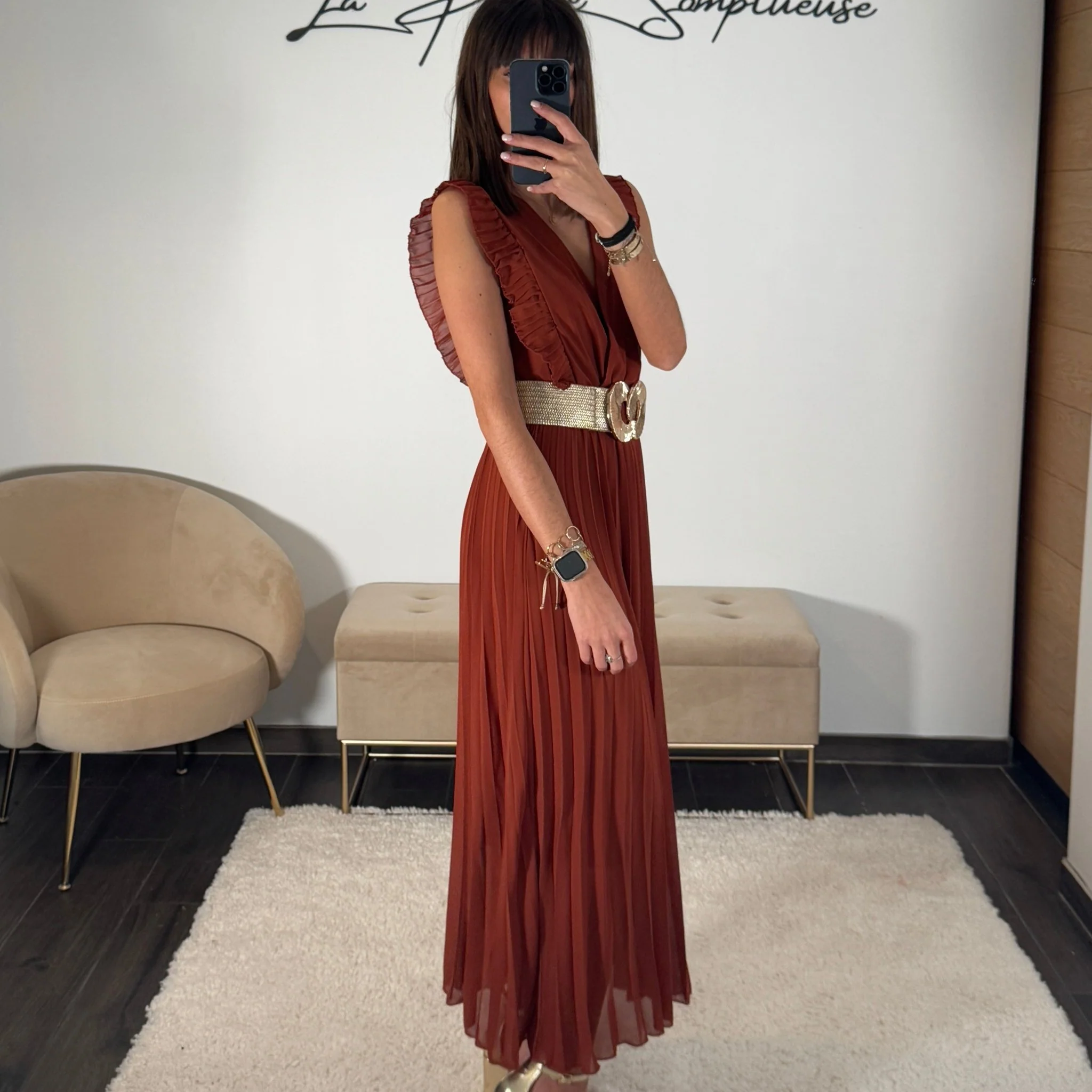 ROBE LONGUE TERRACOTTA GABRIELLE - Image 2