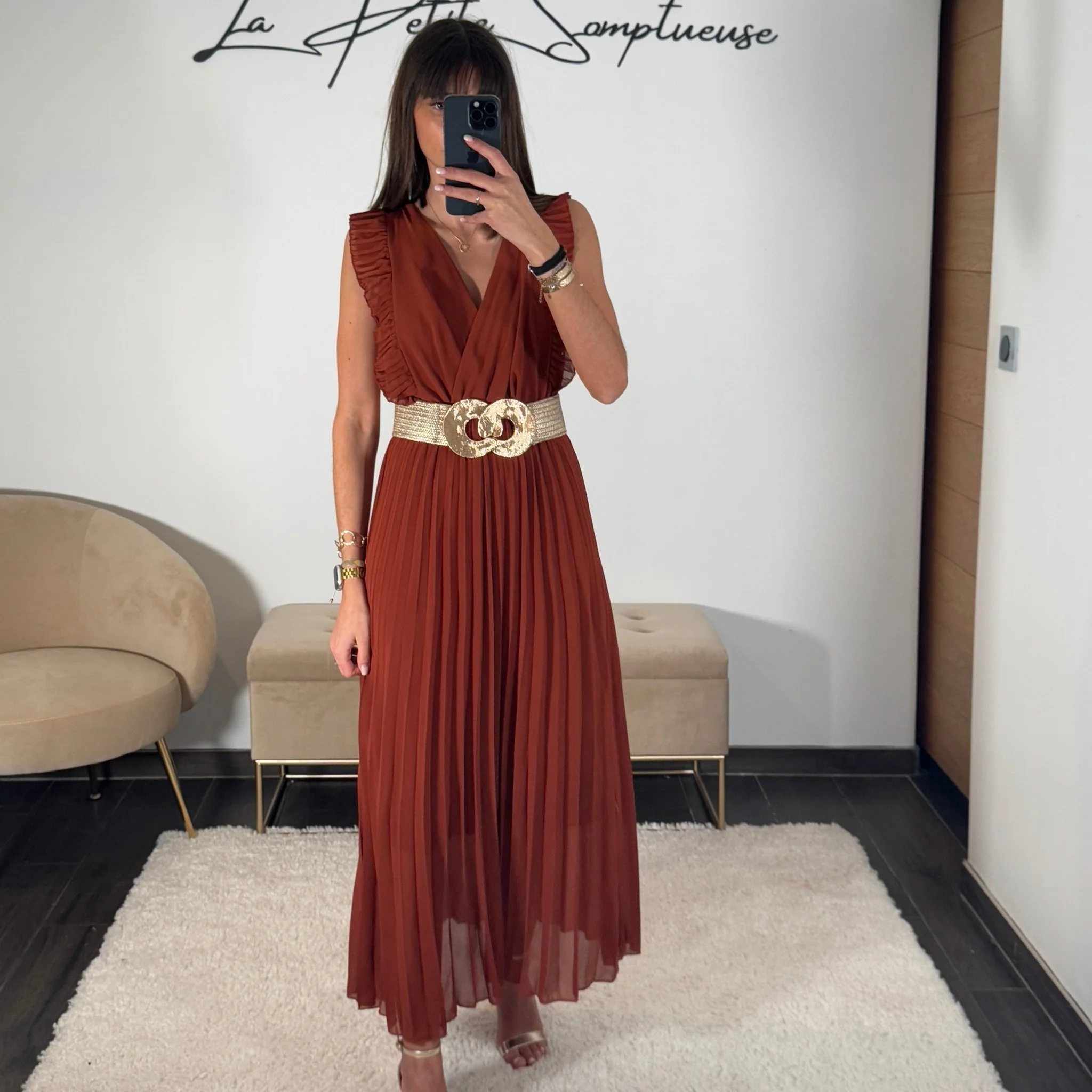 ROBE LONGUE TERRACOTTA GABRIELLE - Image 3