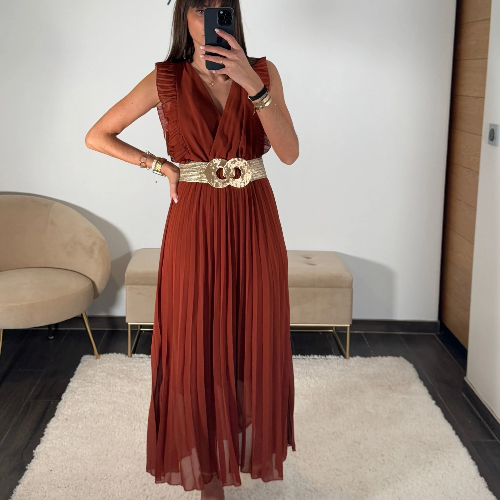 ROBE LONGUE TERRACOTTA GABRIELLE - Image 5