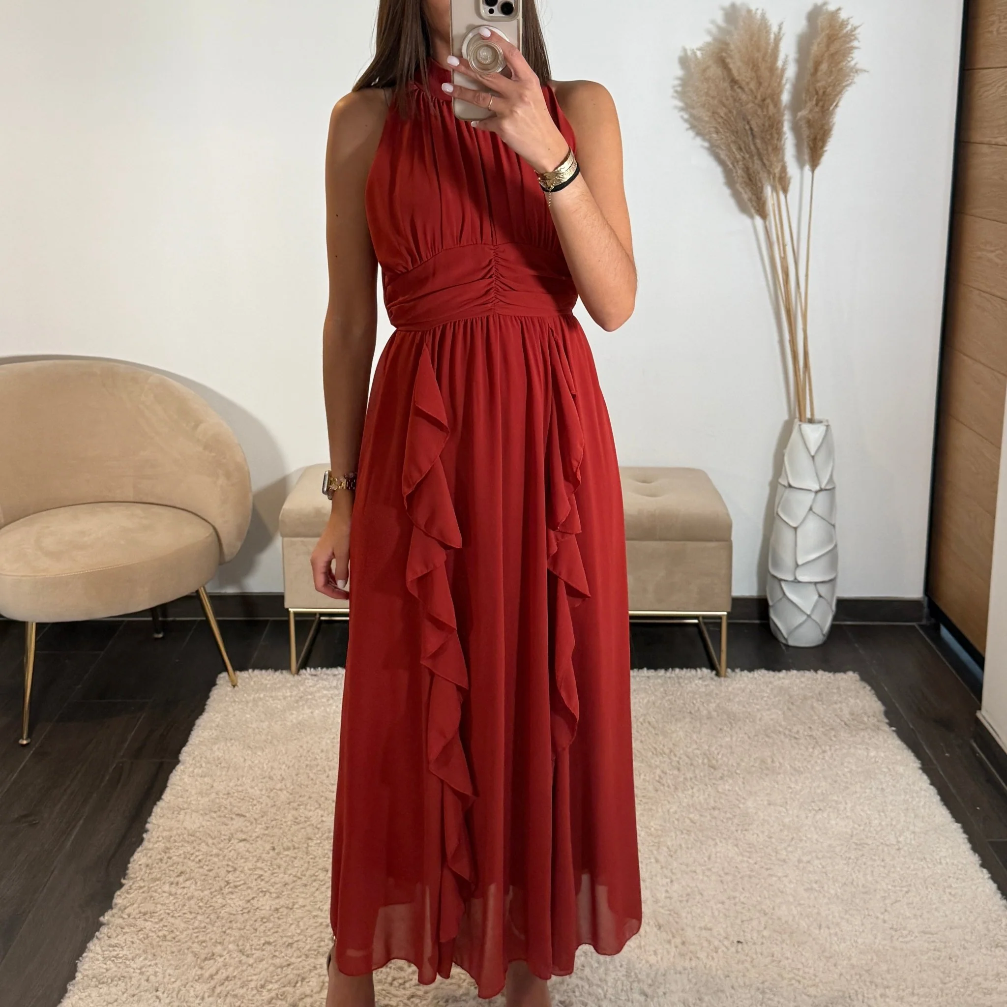ROBE LONGUE TERRACOTTA JEANNE