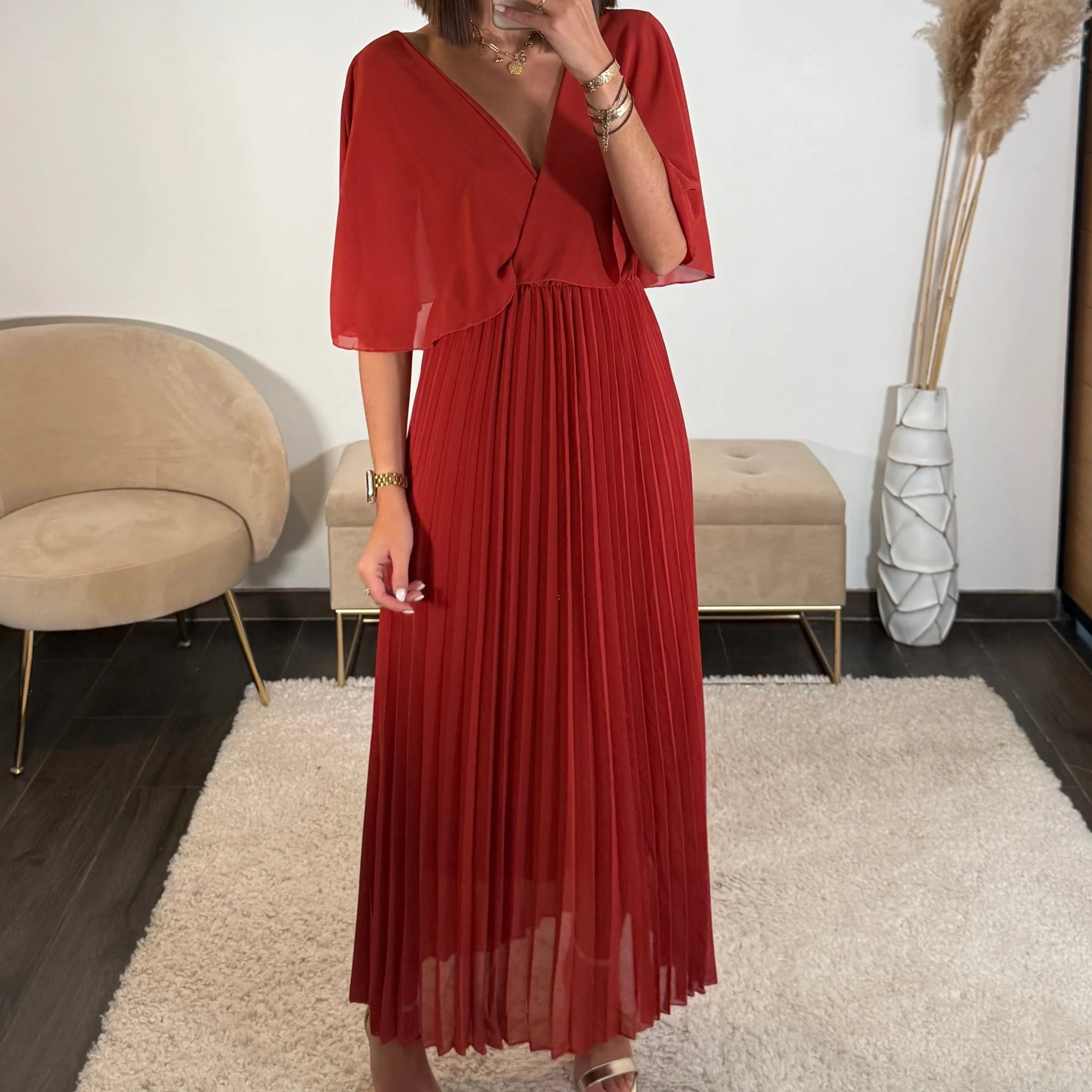 ROBE LONGUE TERRACOTTA JULIA