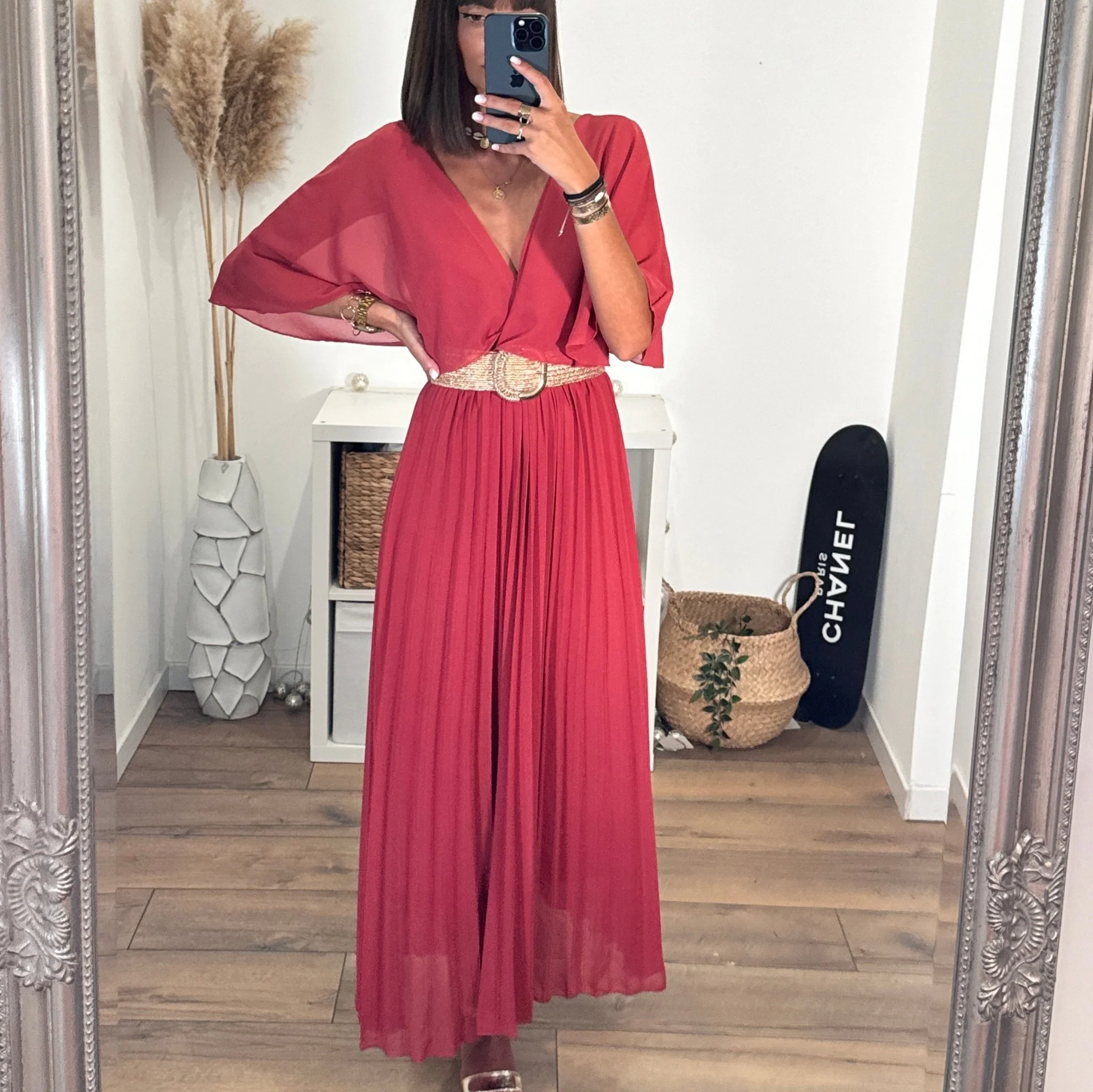 ROBE LONGUE TERRACOTTA/VIEUX ROSE JULIA