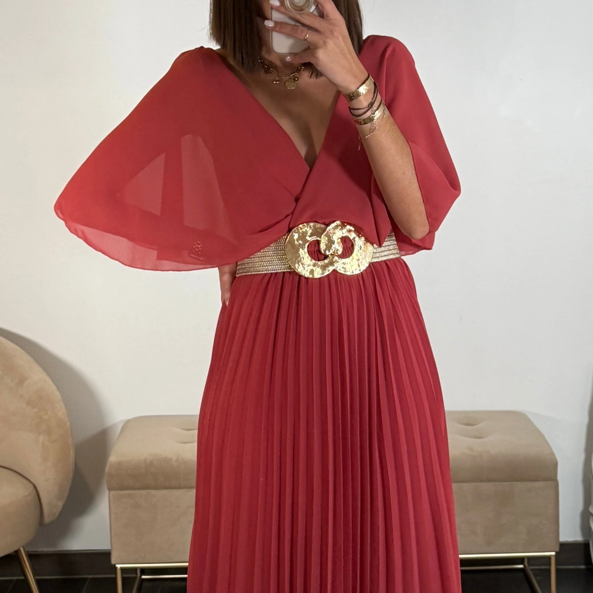 ROBE LONGUE TERRACOTTA/VIEUX ROSE JULIA - Image 5