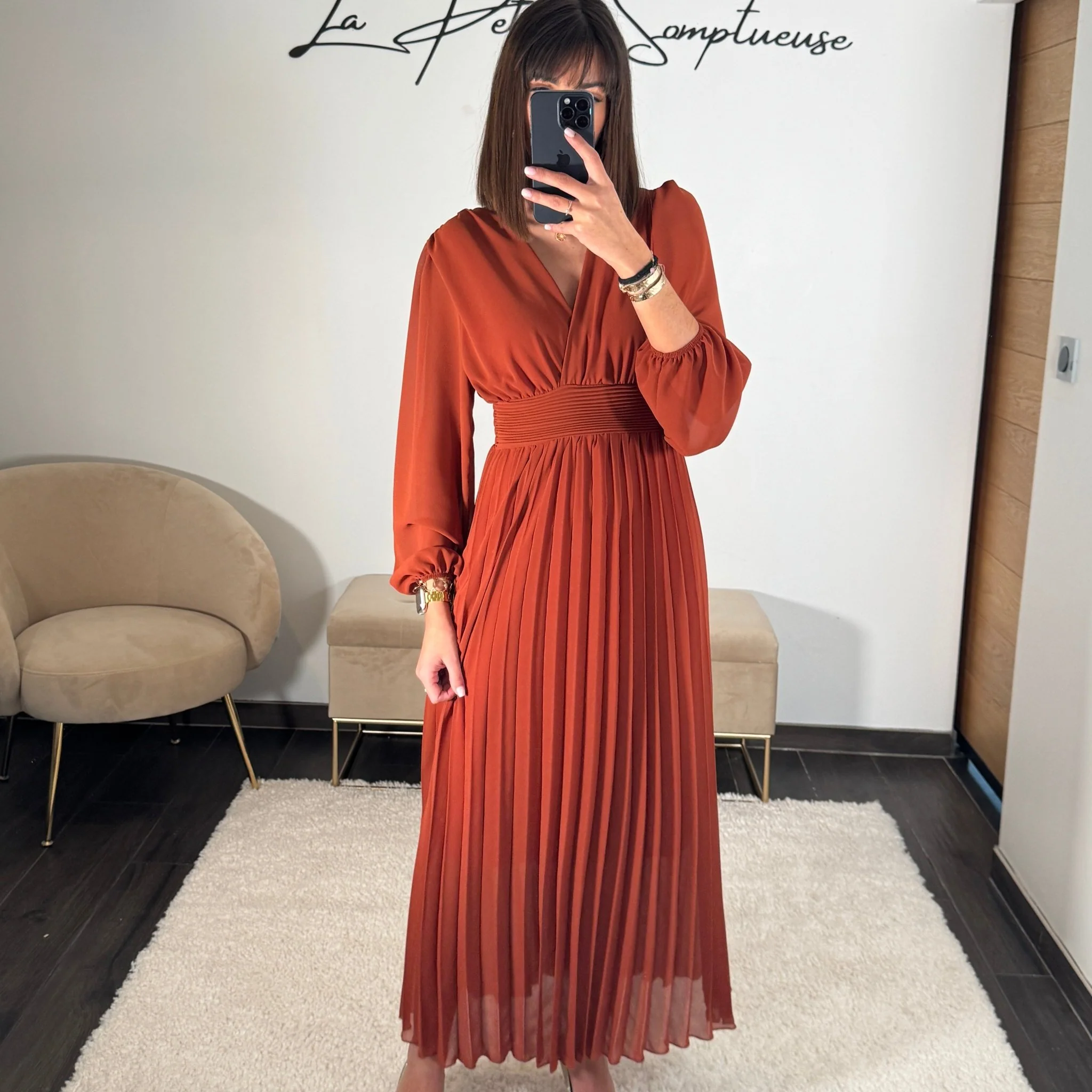 ROBE LONGUE TERRACOTTA KARENA