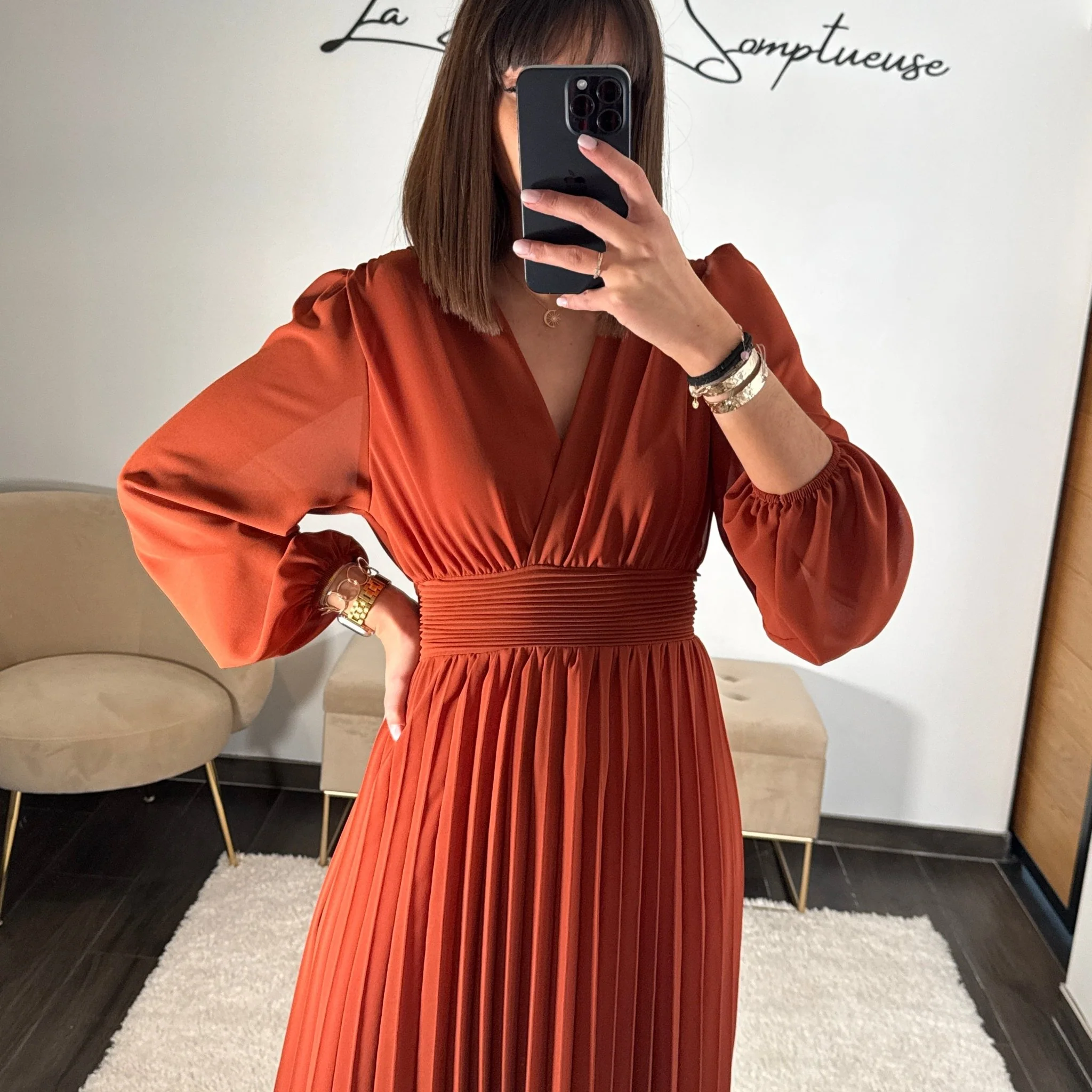 ROBE LONGUE TERRACOTTA KARENA - Image 2