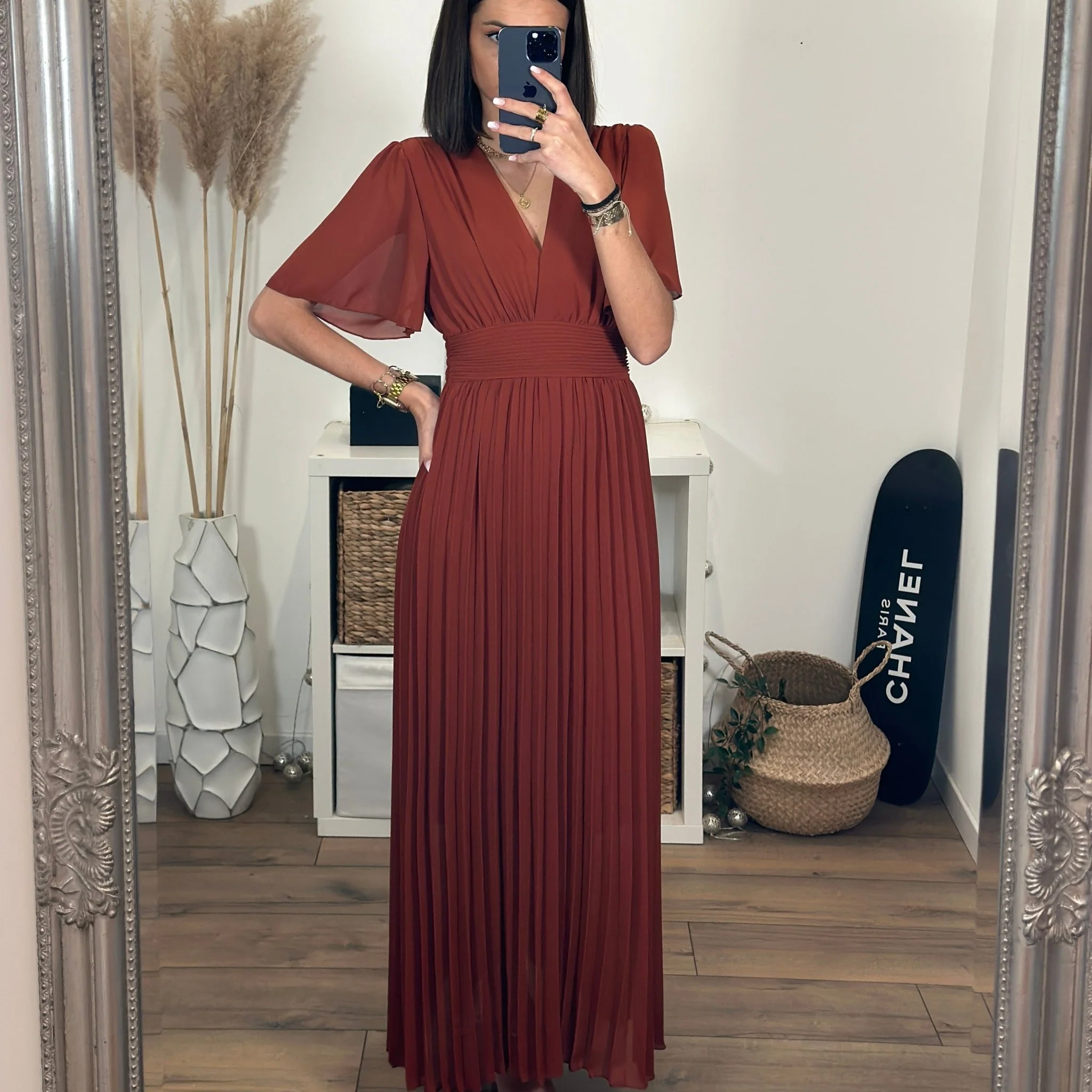 ROBE LONGUE TERRACOTTA KARENE - Image 4