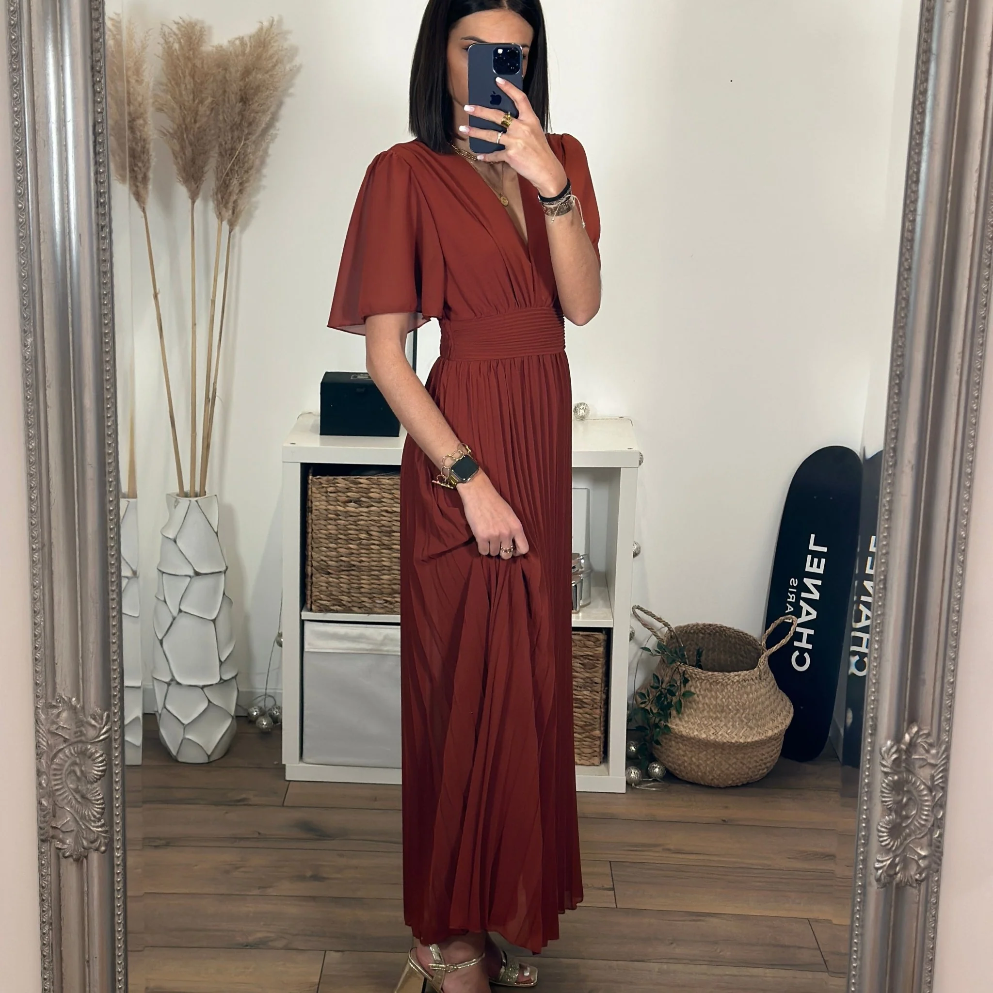 ROBE LONGUE TERRACOTTA KARENE - Image 6