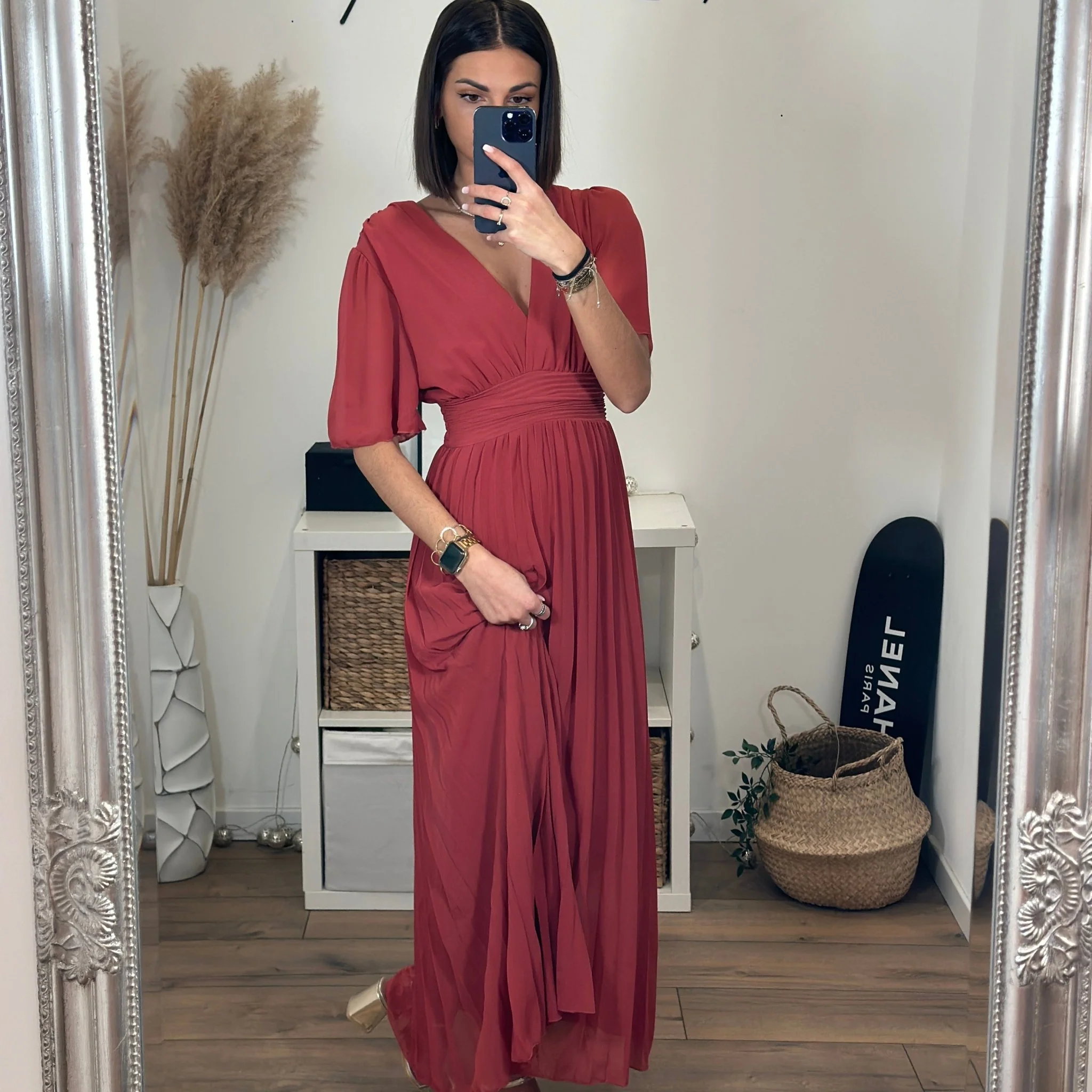 ROBE LONGUE TERRACOTTA/VIEUX ROSE KARENE - Image 10