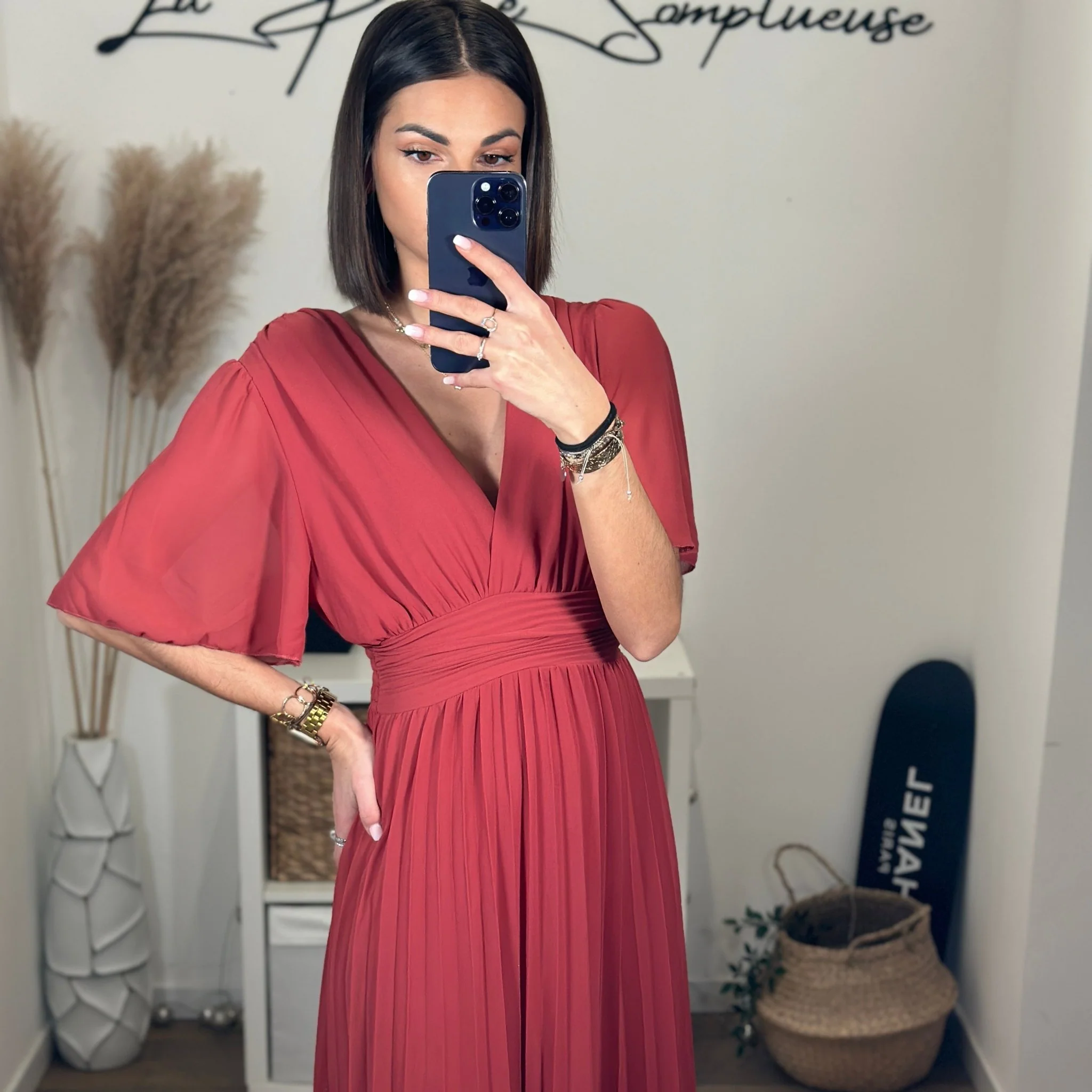 ROBE LONGUE TERRACOTTA/VIEUX ROSE KARENE - Image 11