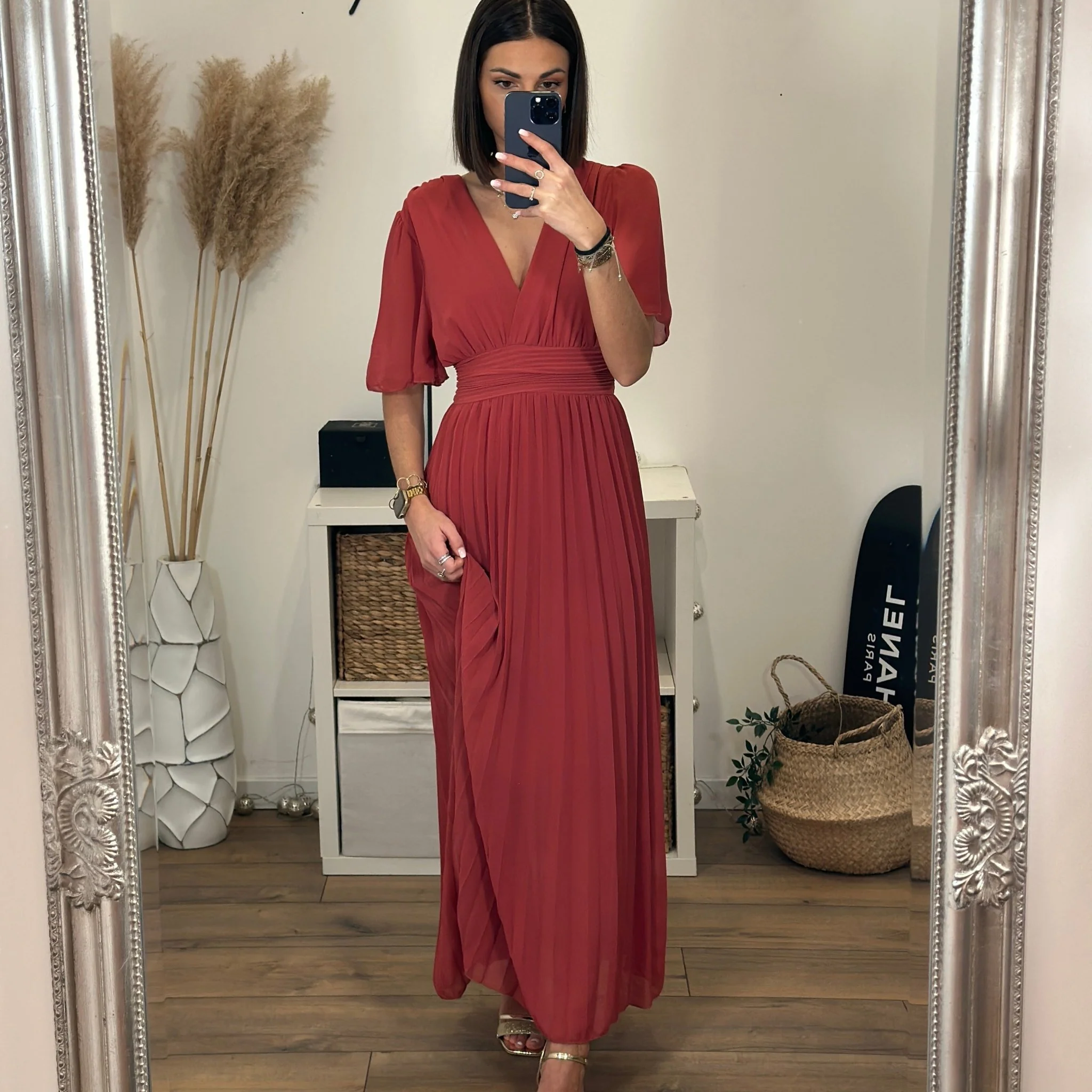 ROBE LONGUE TERRACOTTA/VIEUX ROSE KARENE - Image 6