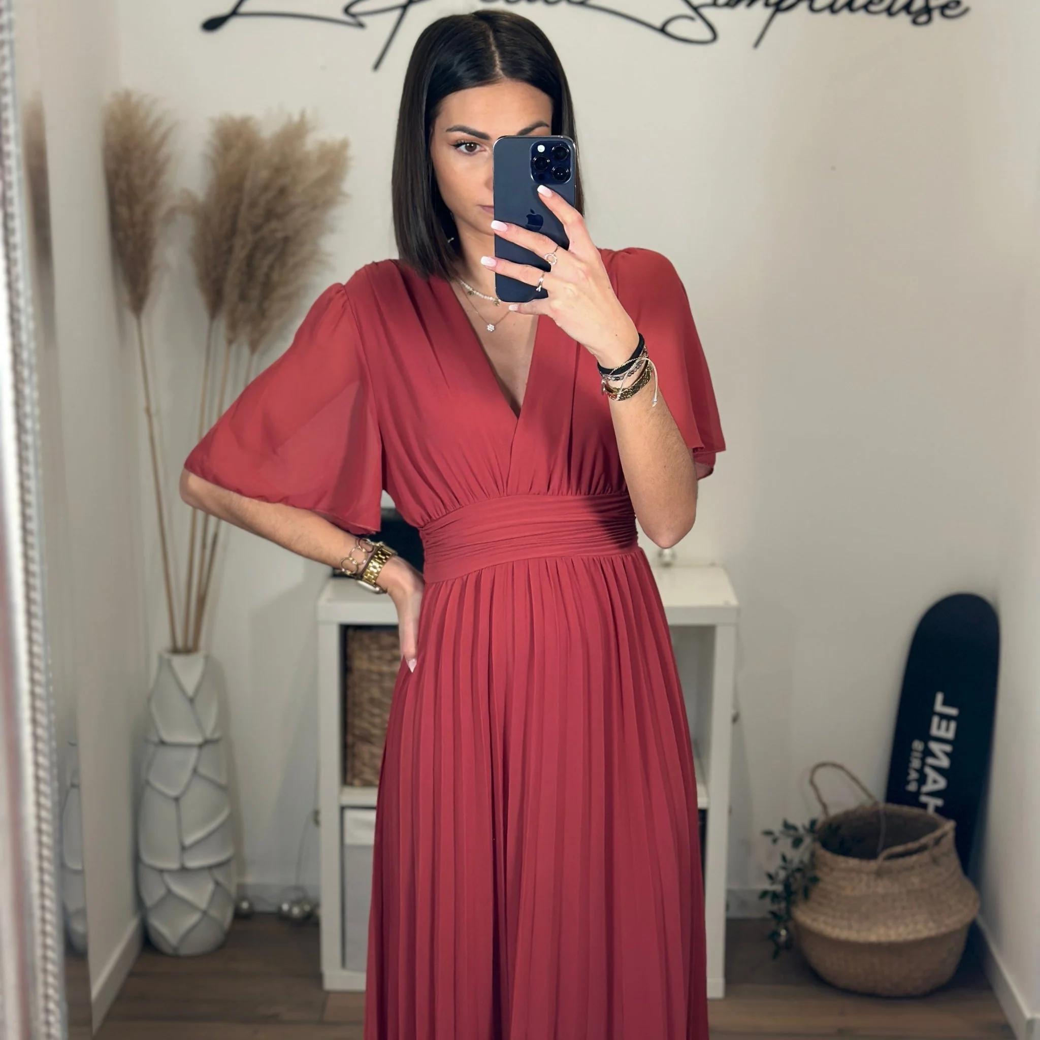 ROBE LONGUE TERRACOTTA/VIEUX ROSE KARENE - Image 7