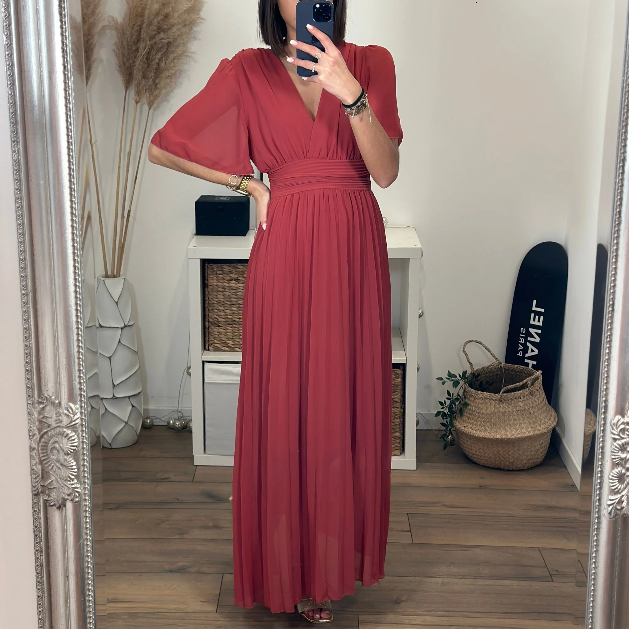ROBE LONGUE TERRACOTTA/VIEUX ROSE KARENE - Image 8