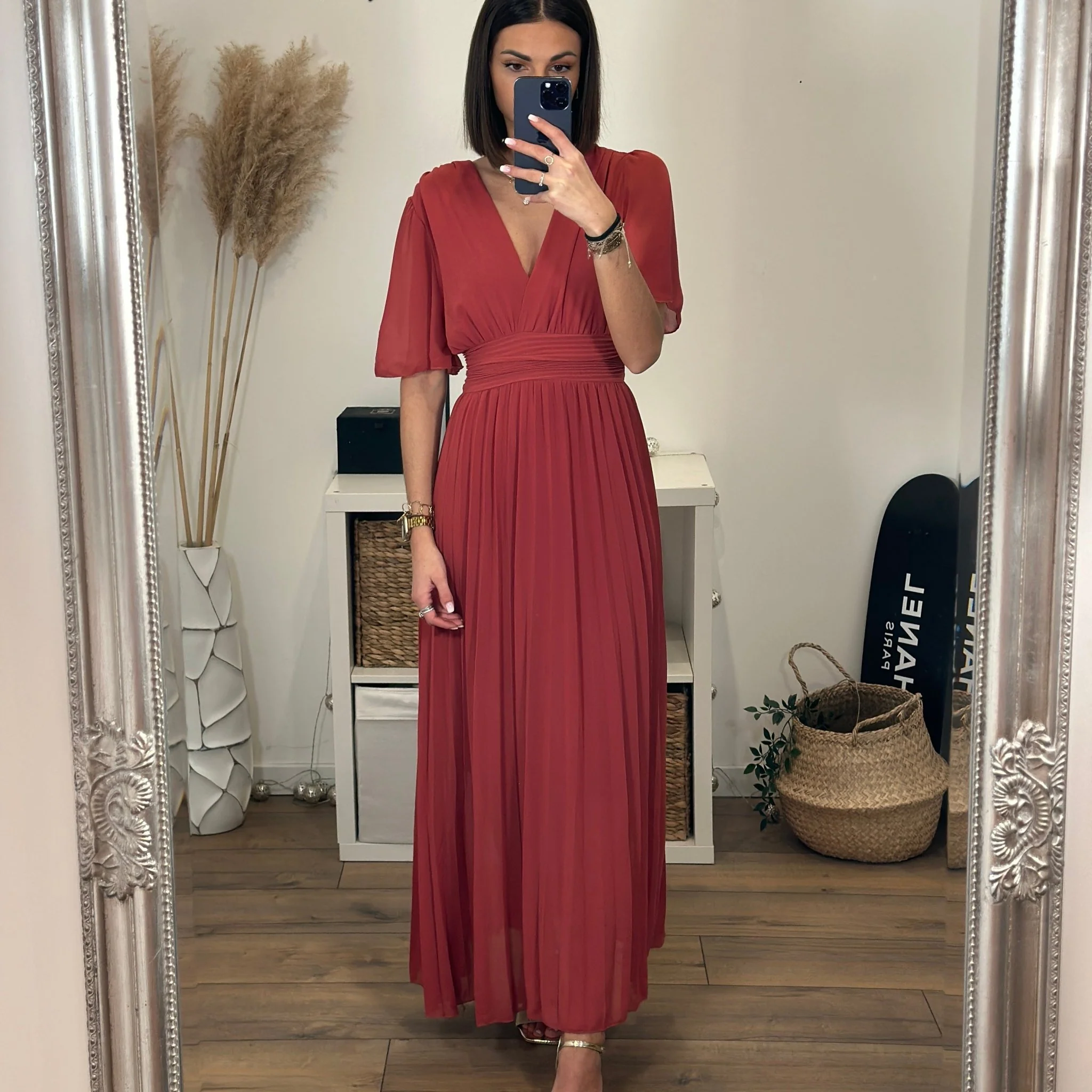 ROBE LONGUE TERRACOTTA/VIEUX ROSE KARENE - Image 9