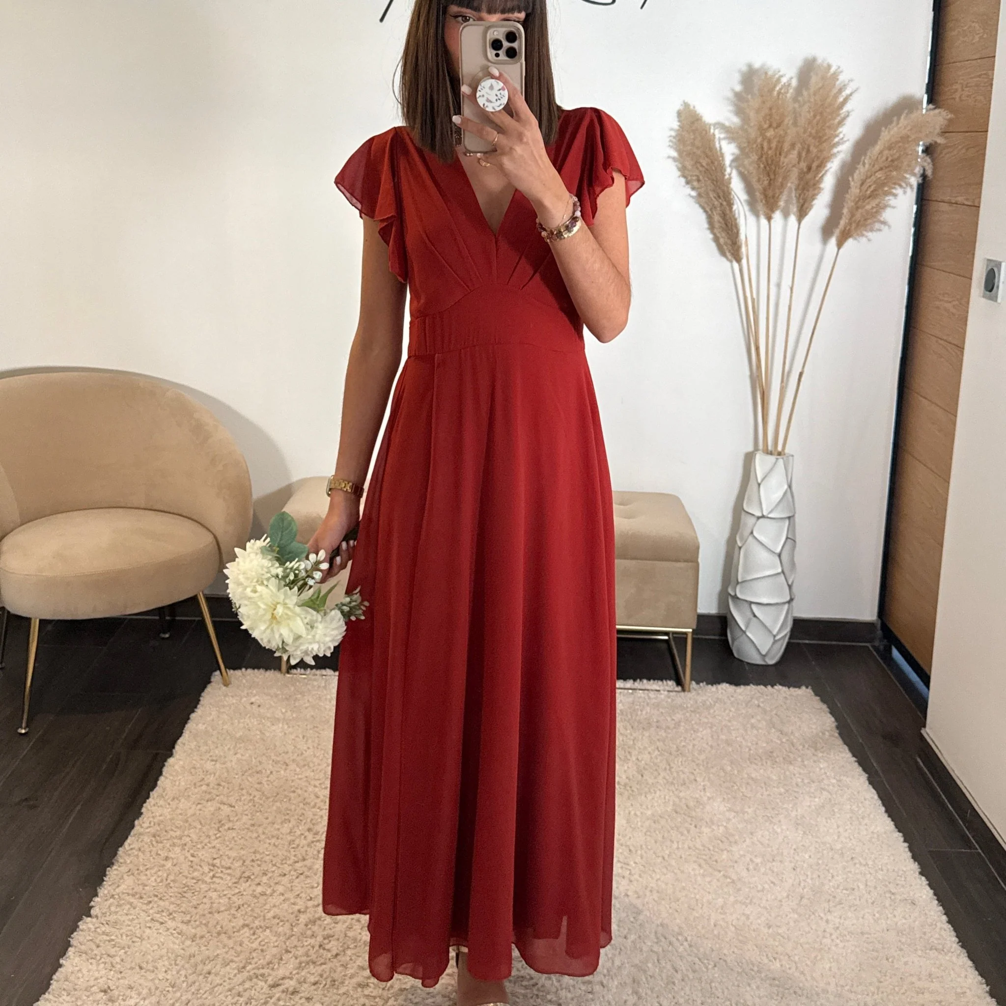 ROBE LONGUE TERRACOTTA OLIVIA