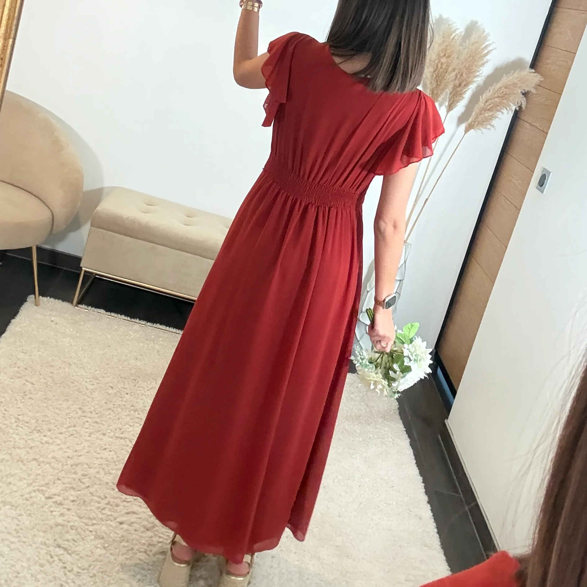 ROBE LONGUE TERRACOTTA OLIVIA - Image 3