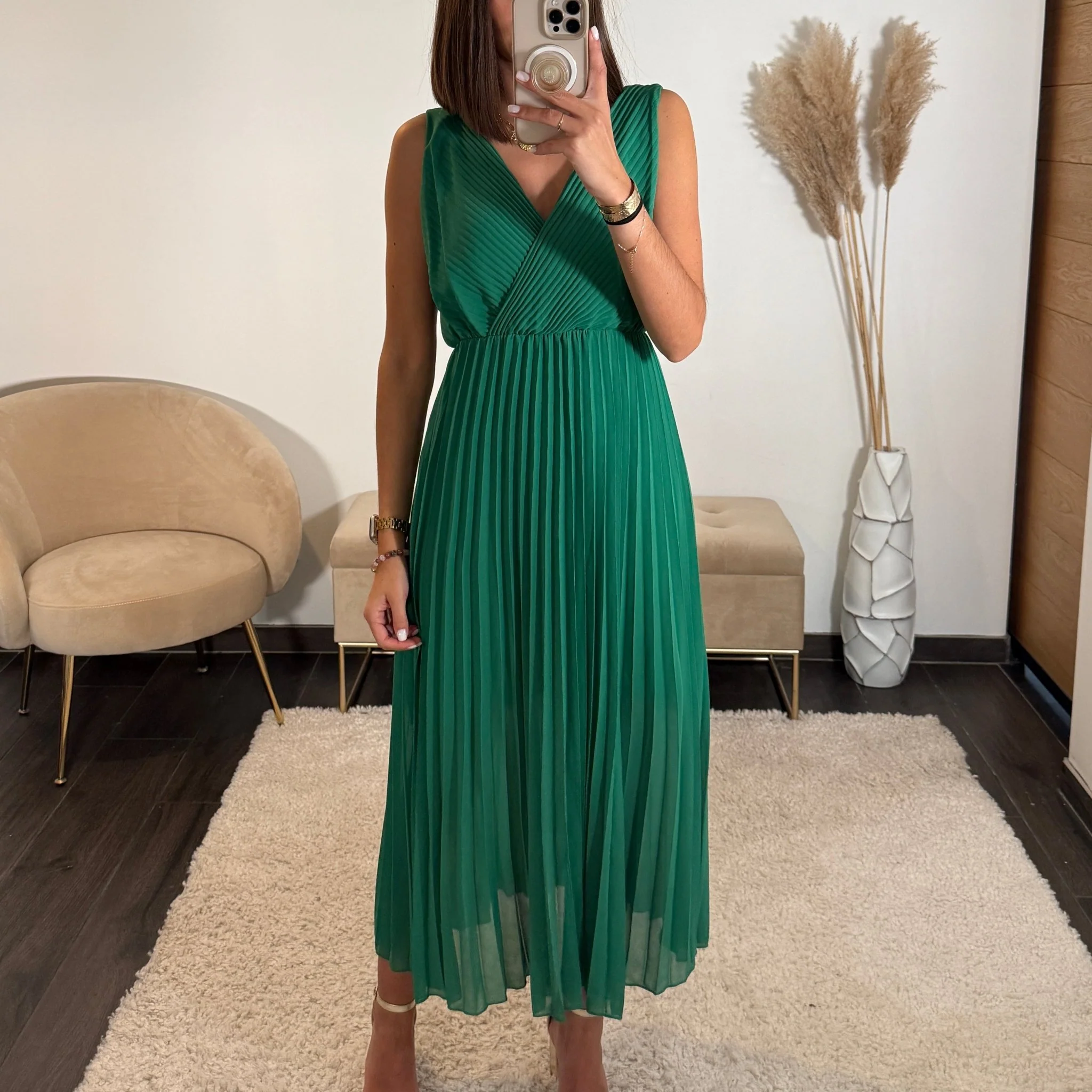 ROBE LONGUE VERT AMBRE - Image 2