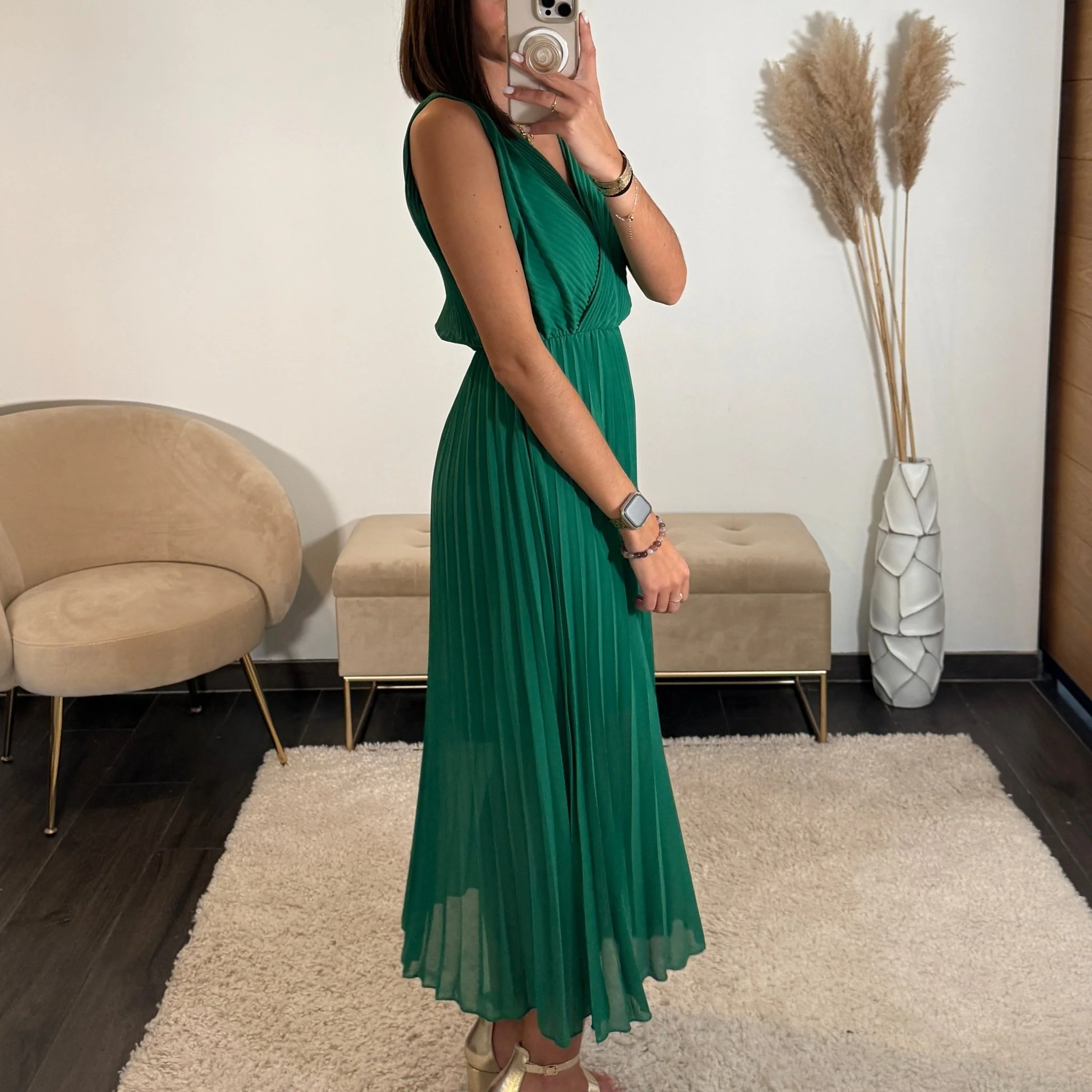ROBE LONGUE VERT AMBRE - Image 3