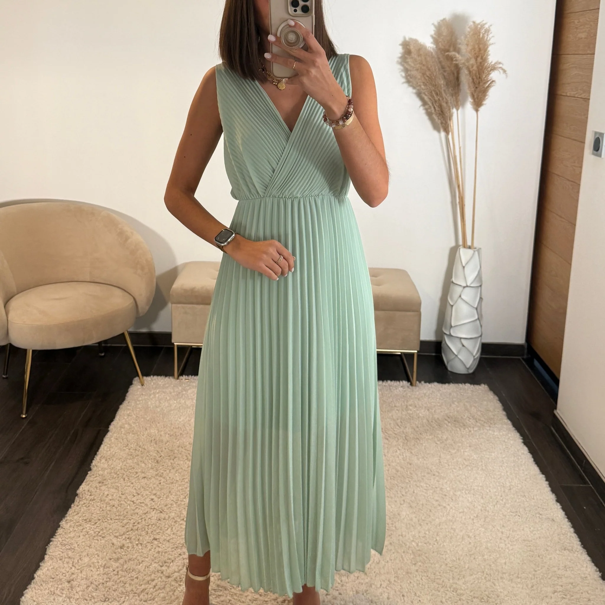 ROBE LONGUE VERT D'EAU AMBRE - Image 2