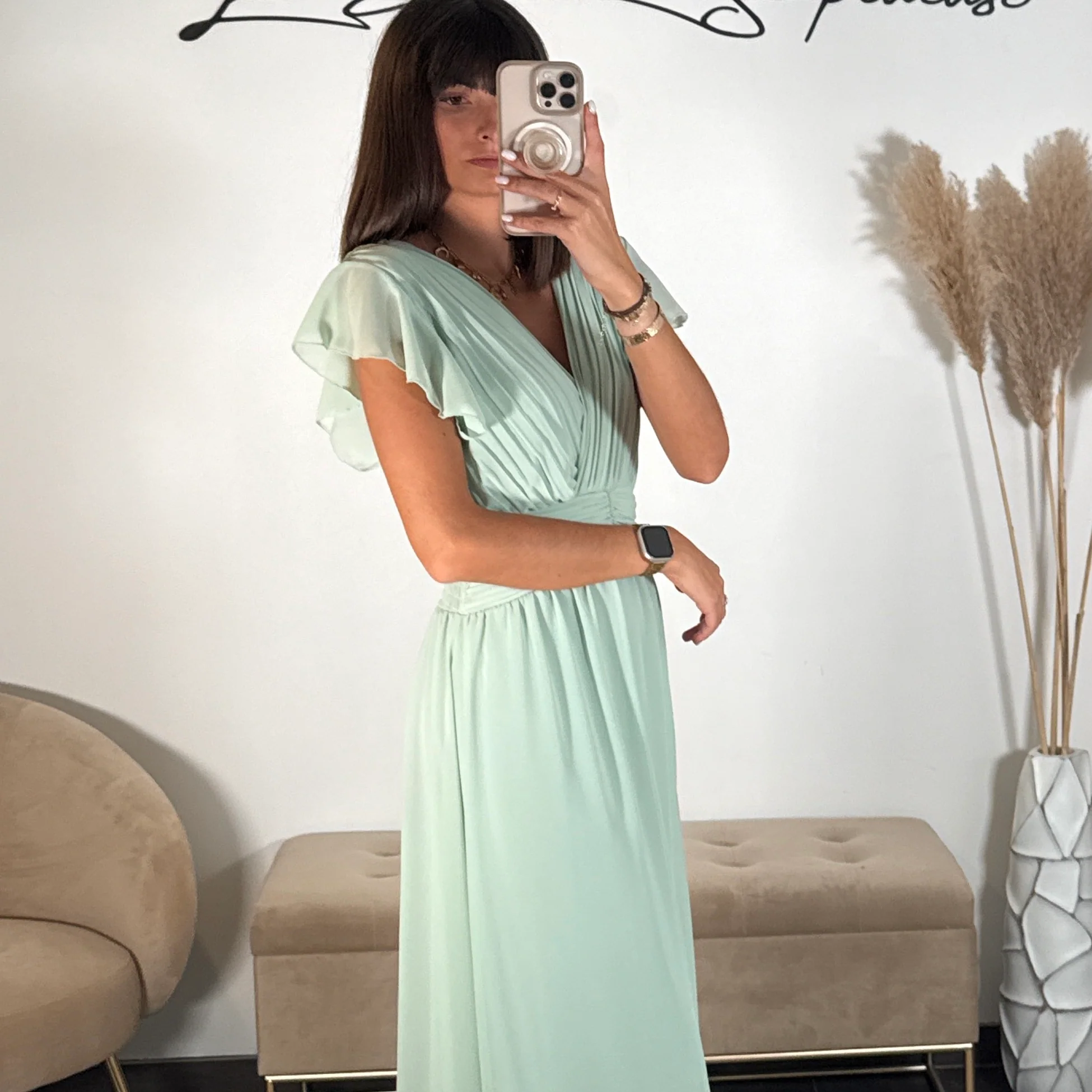 ROBE LONGUE VERT D'EAU CHARLIE - Image 3