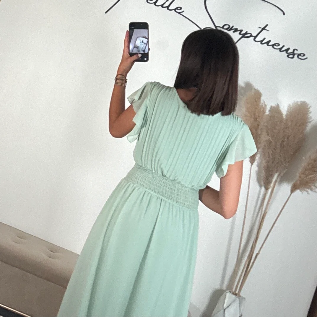 ROBE LONGUE VERT D'EAU CHARLIE - Image 4