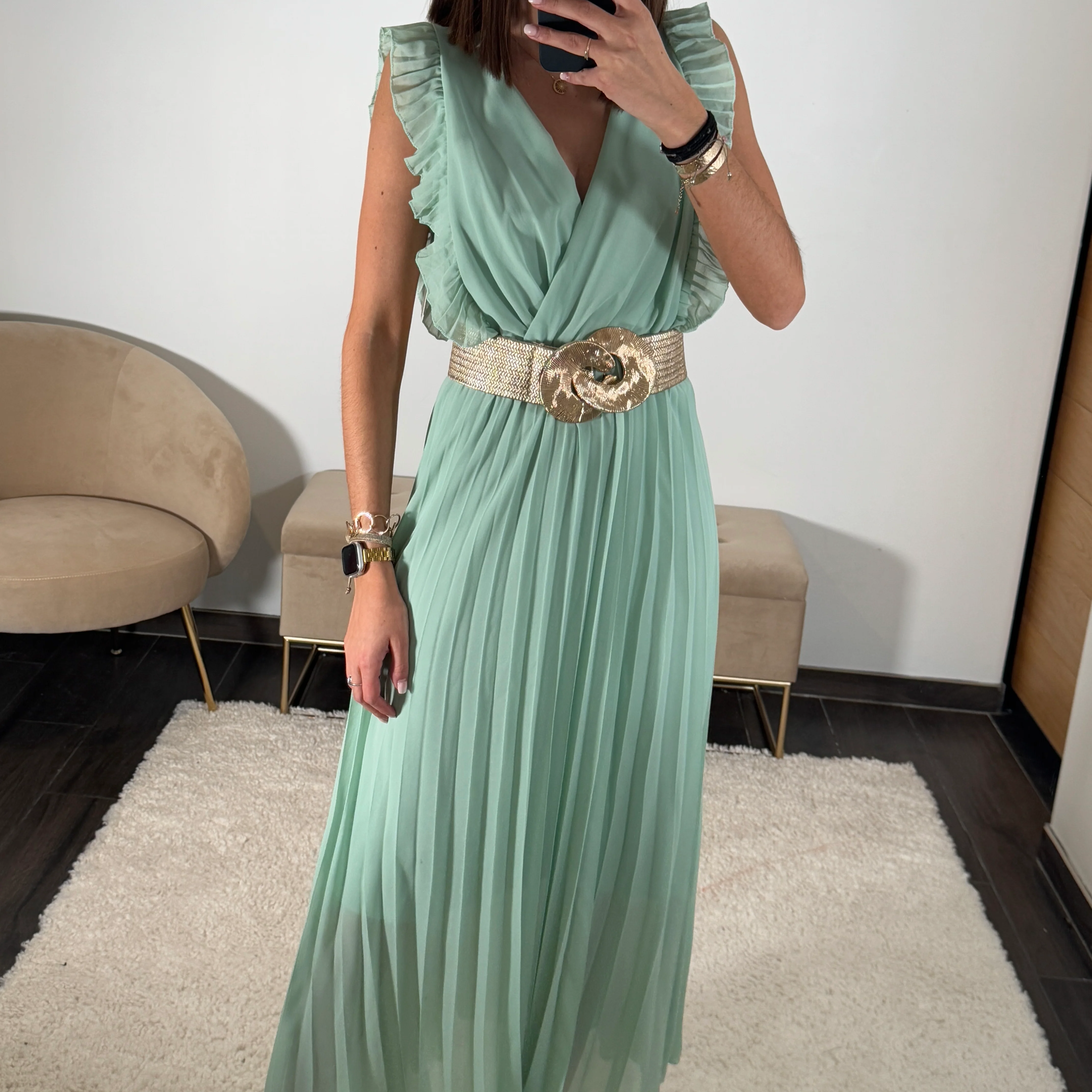 ROBE LONGUE VERT D'EAU GABRIELLE - Image 2