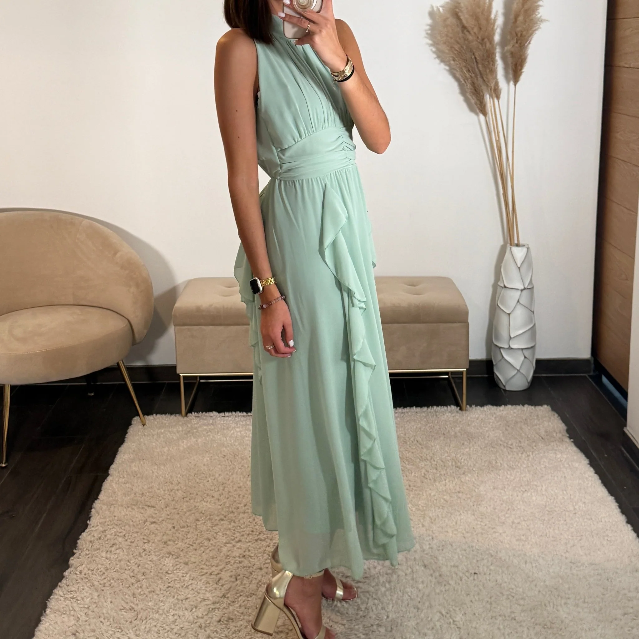 ROBE LONGUE VERT D'EAU JEANNE - Image 3