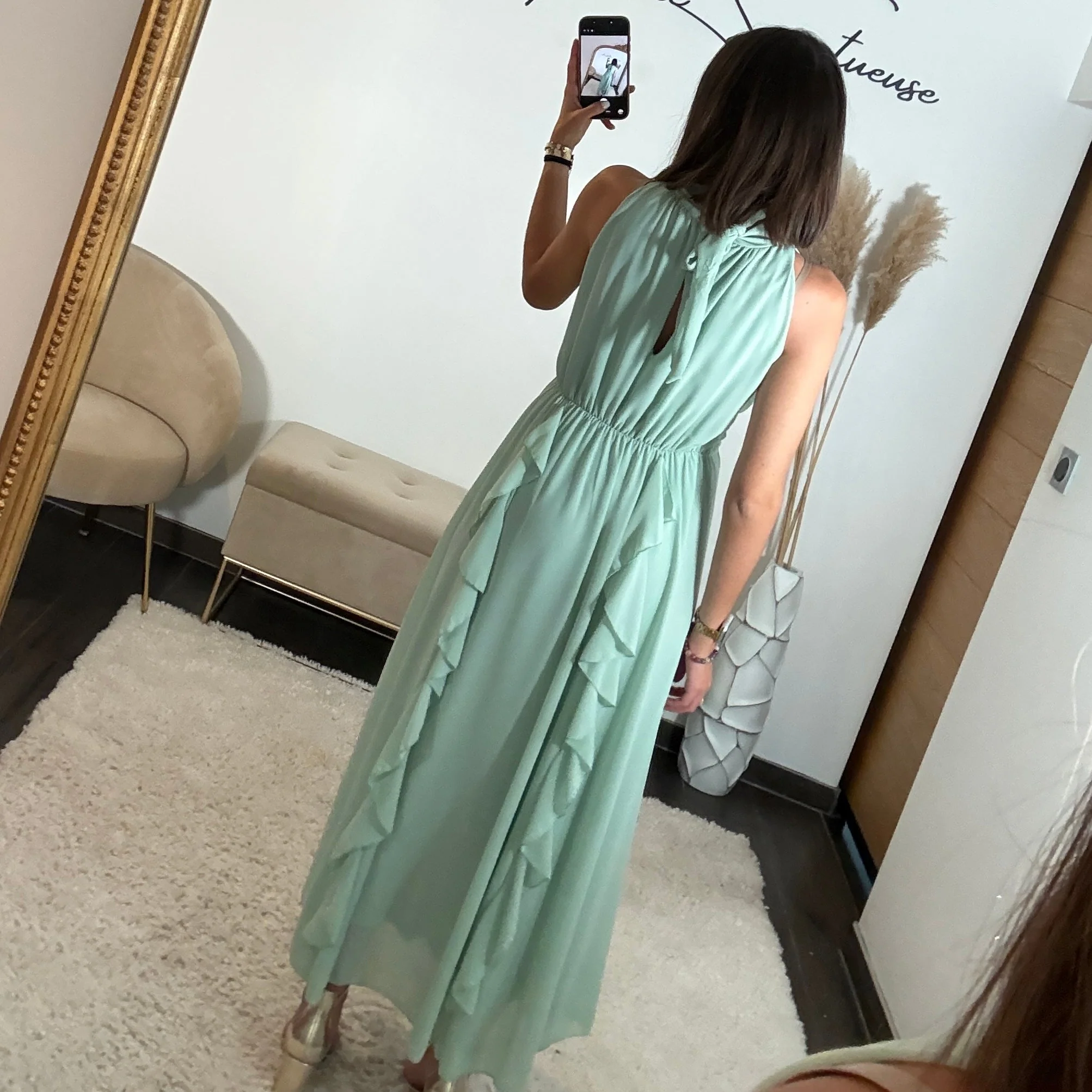ROBE LONGUE VERT D'EAU JEANNE - Image 4