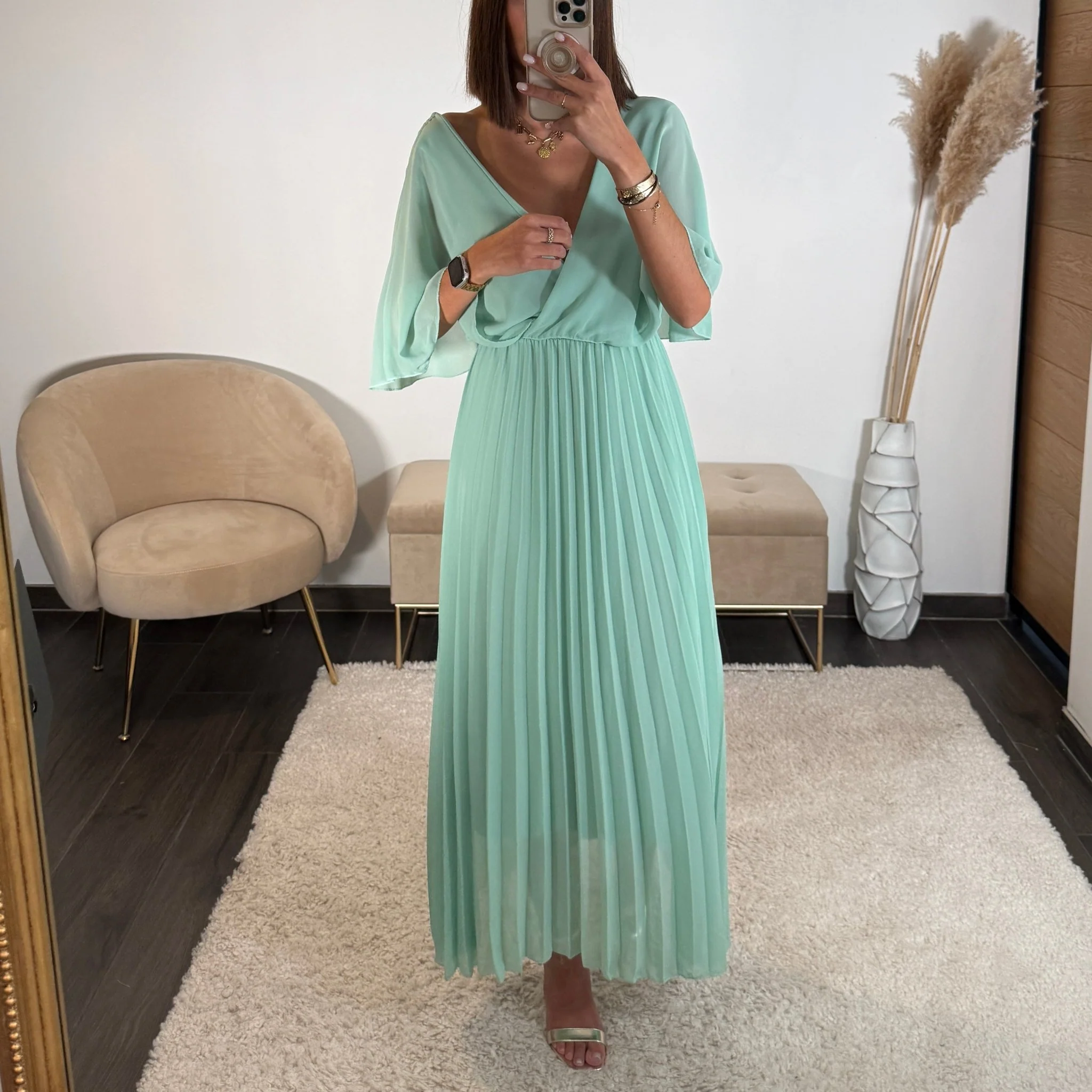 ROBE LONGUE VERT D'EAU JULIA - Image 4