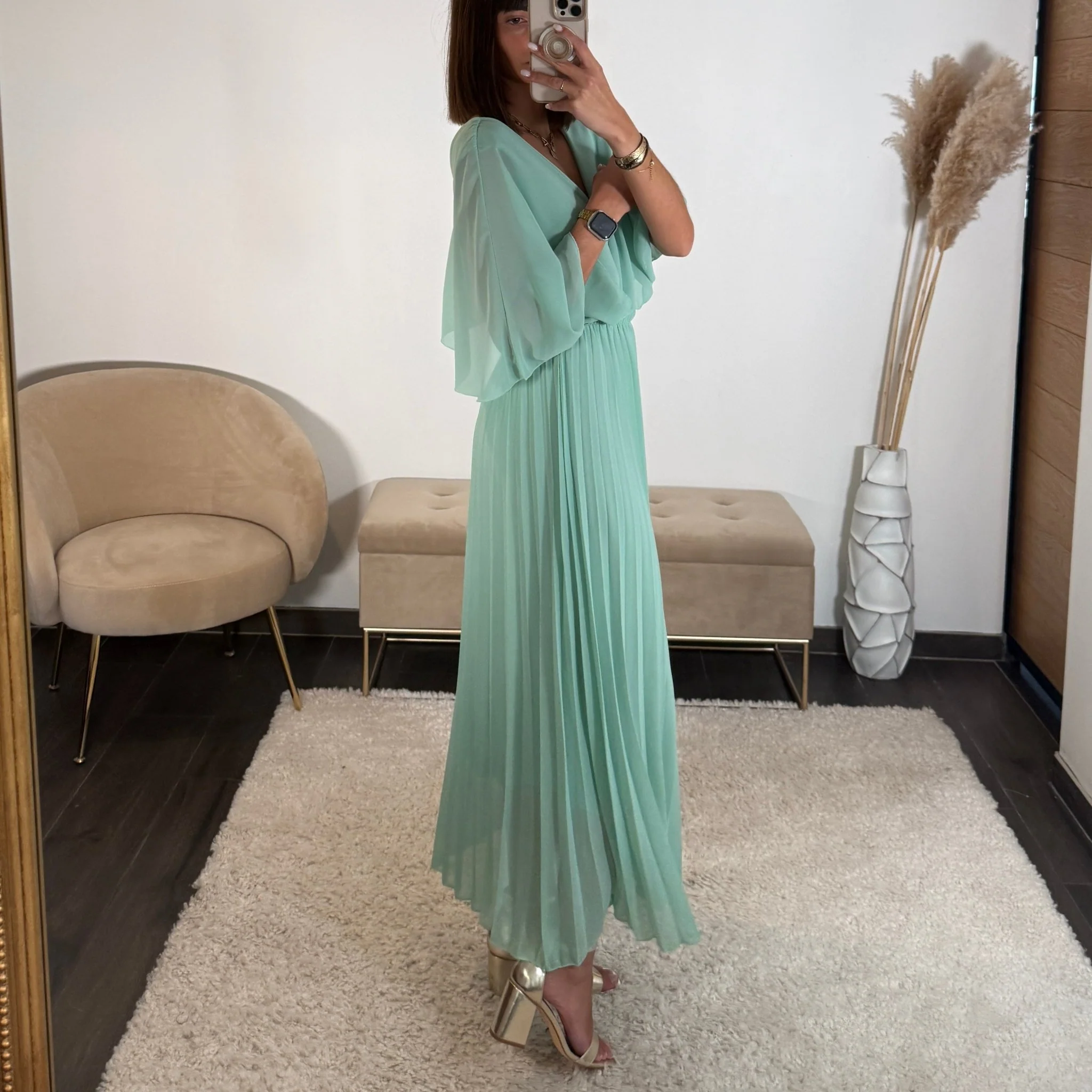 ROBE LONGUE VERT D'EAU JULIA - Image 5