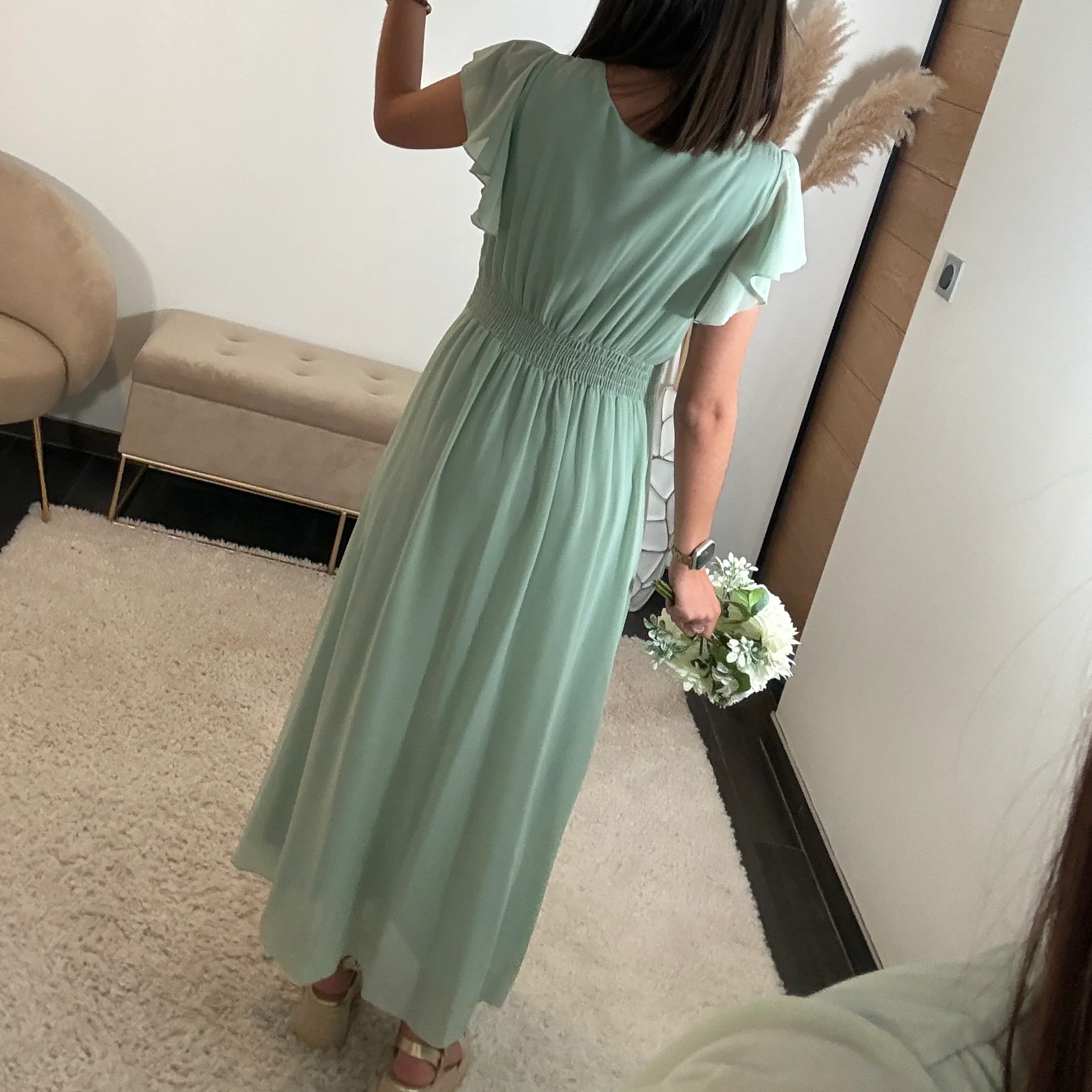 ROBE LONGUE VERT D'EAU OLIVIA - Image 2