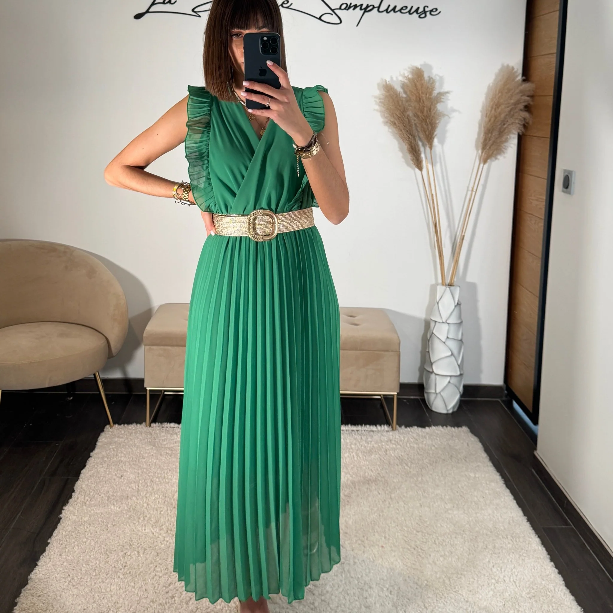 ROBE LONGUE VERTE GABRIELLE