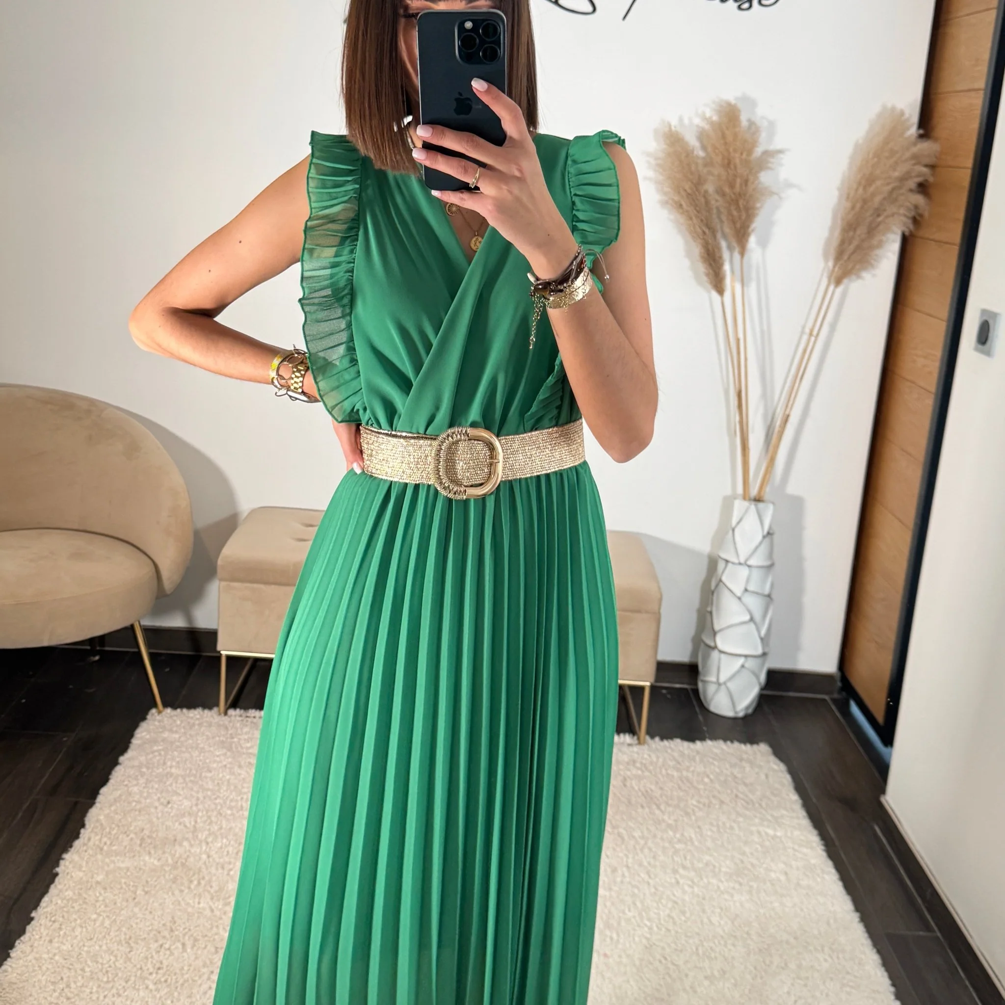 ROBE LONGUE VERTE GABRIELLE - Image 2